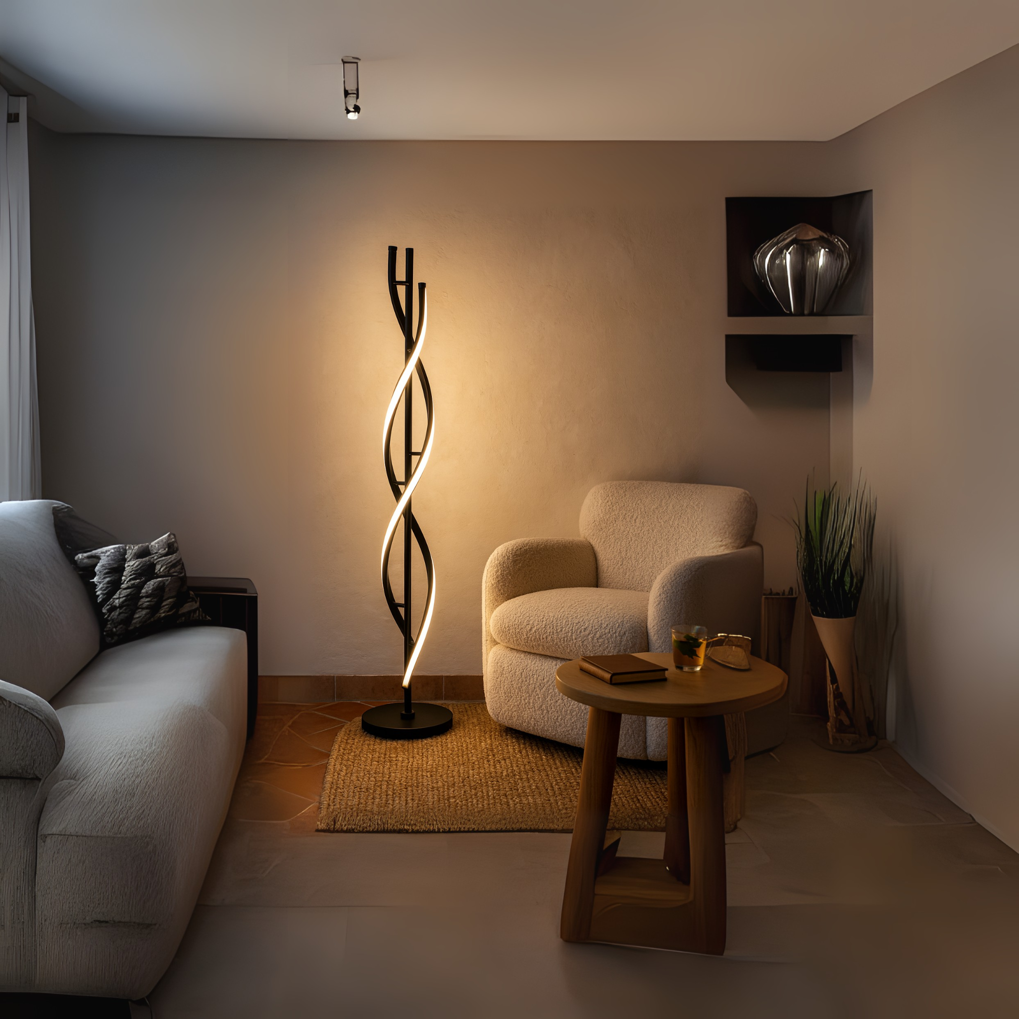 Lampadaire LED Spirale Moderne Tunisie | Fiolla Home