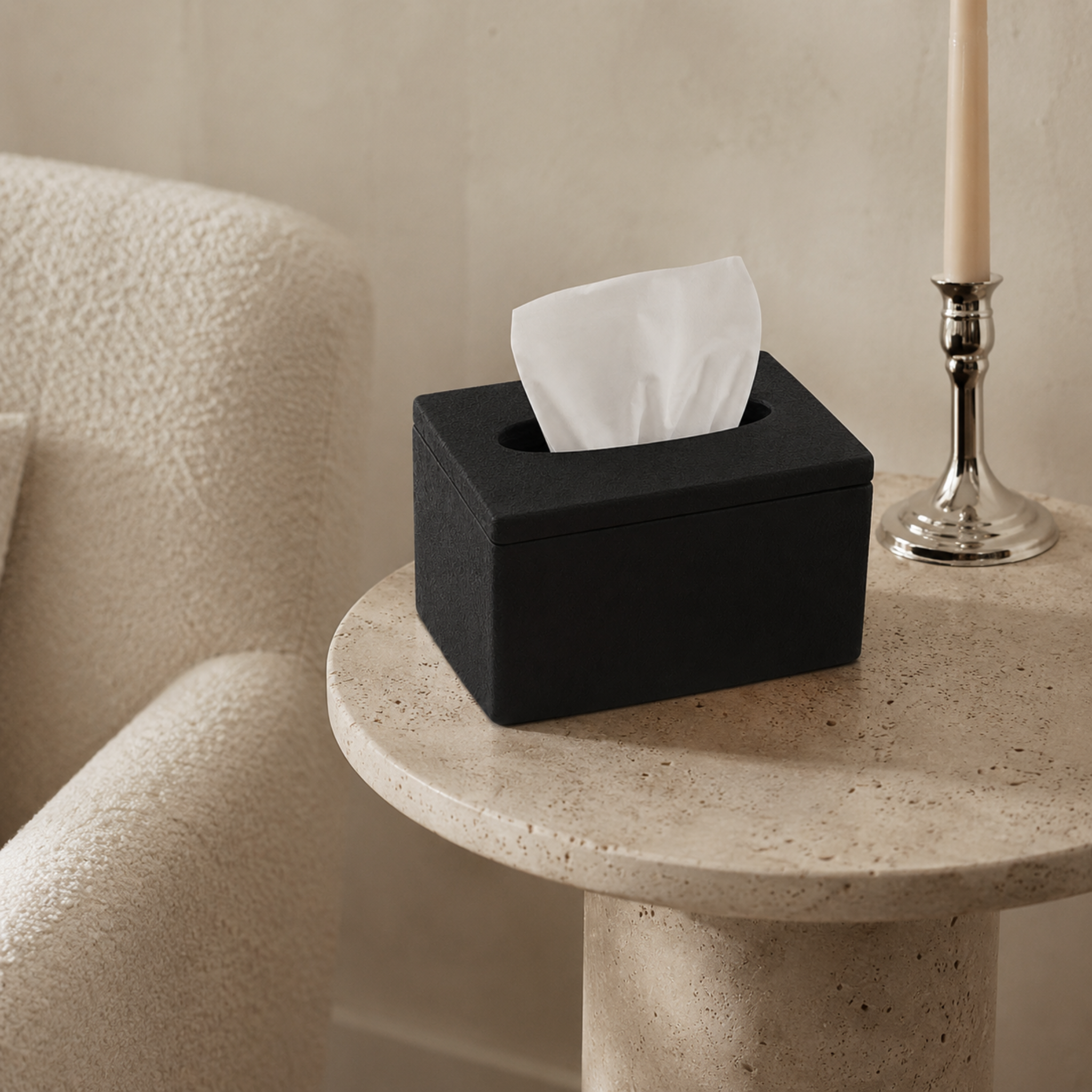 Porte-Papier Noir Mat Design Minimaliste Tunisie | Fiolla Home