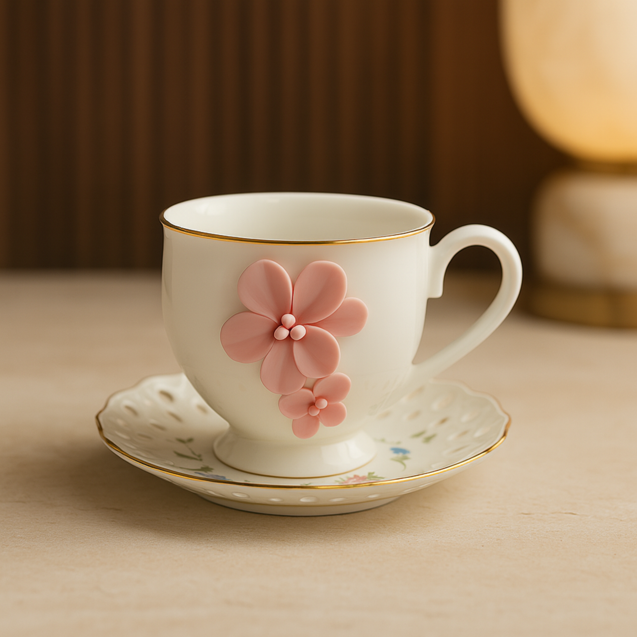Service Café au Lait Tunisie Florale | Porcelaine | Fiolla Home