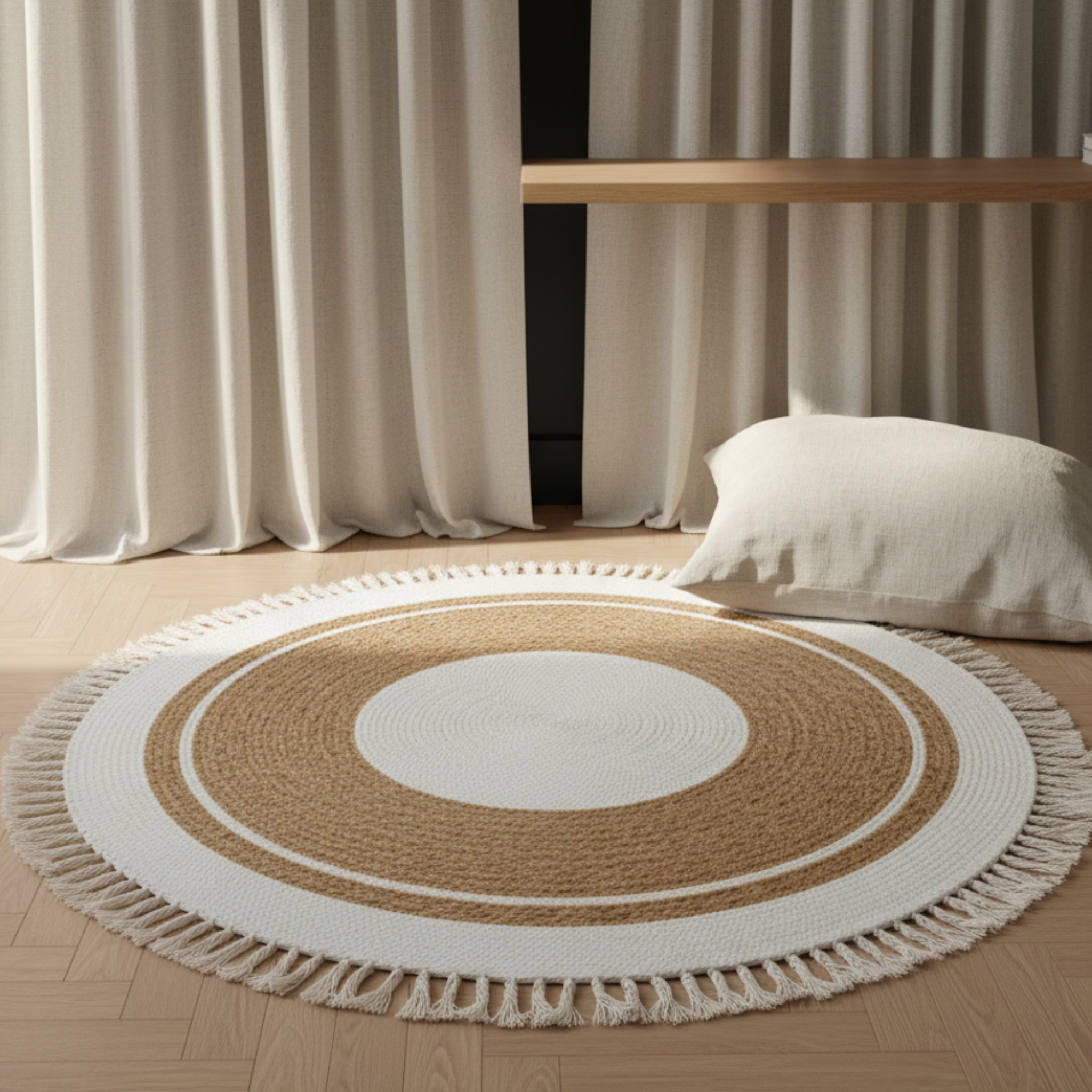 Tapis Rond Bohème à Franges | Tapis Chambre Tunisie | Fiolla Home