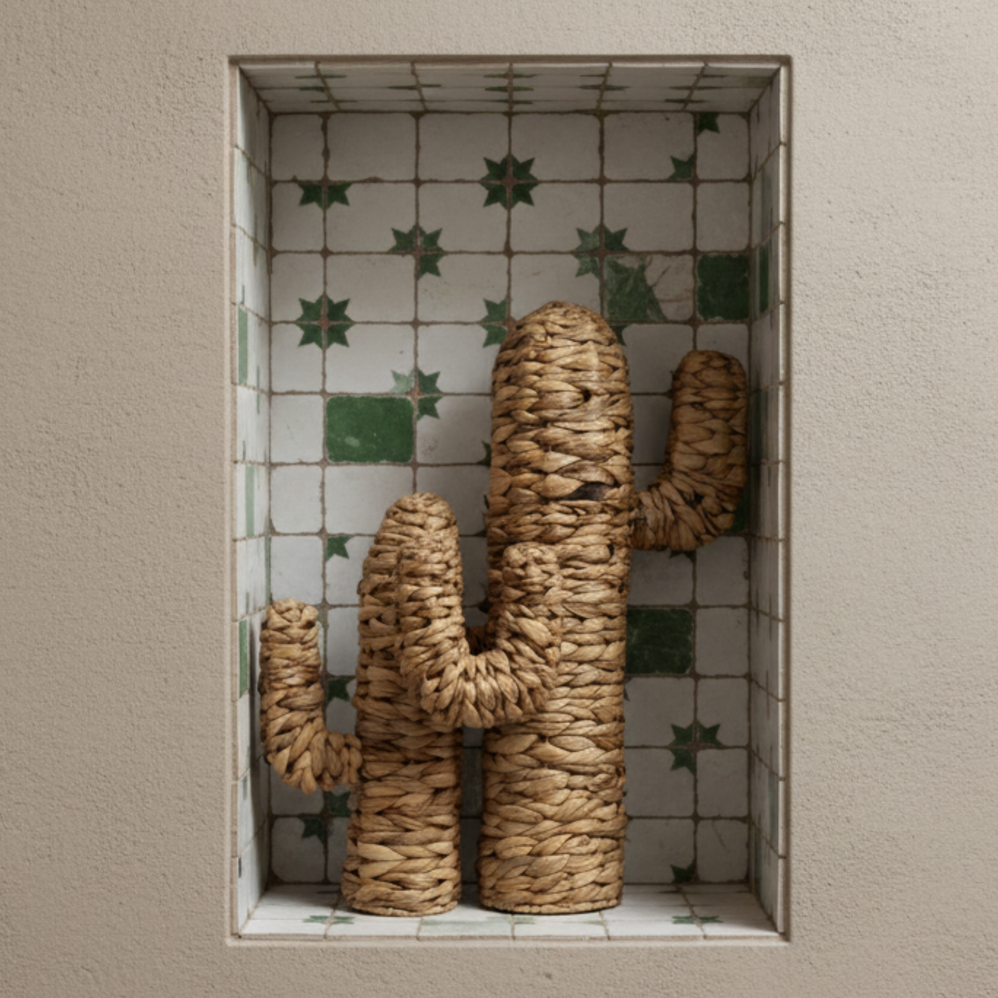 Duo Cactus déco naturel | En fibres tressées | Fiolla Home