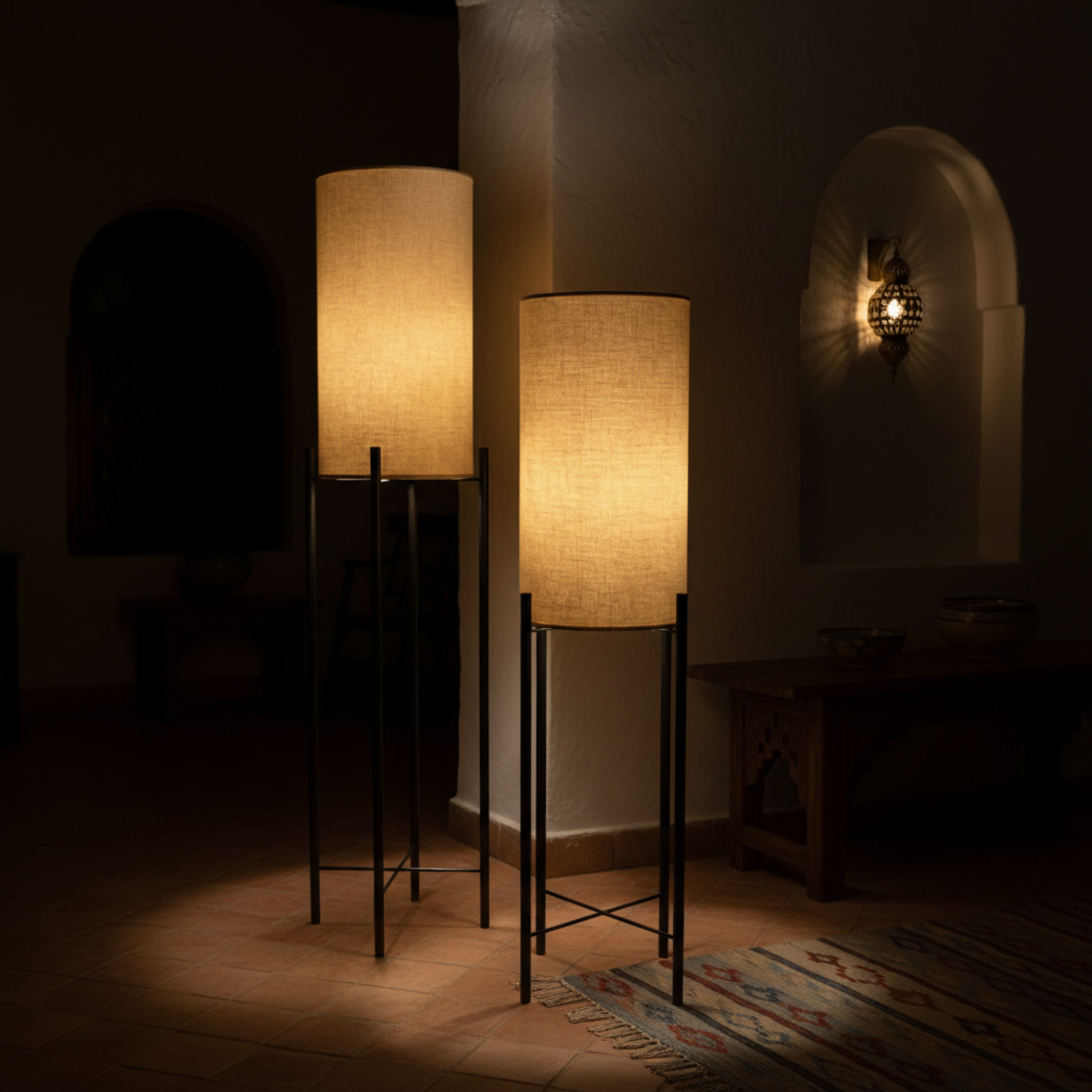 Pack Duo Lampadaires Design Minimalistes – Éclairage Salon Tunisie