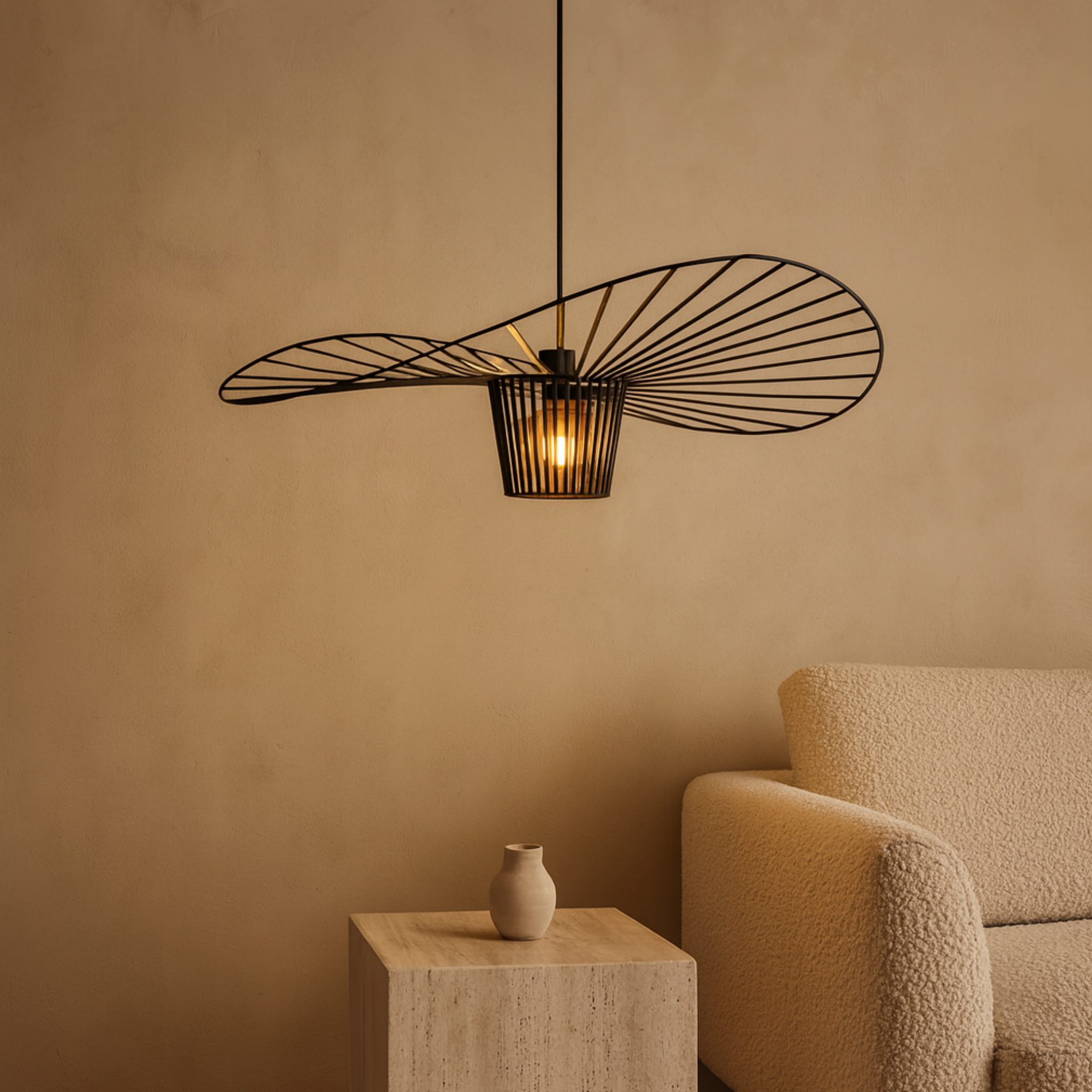 Suspension Métallique Tunisie | Design Noir Sculptural | Fiolla Home