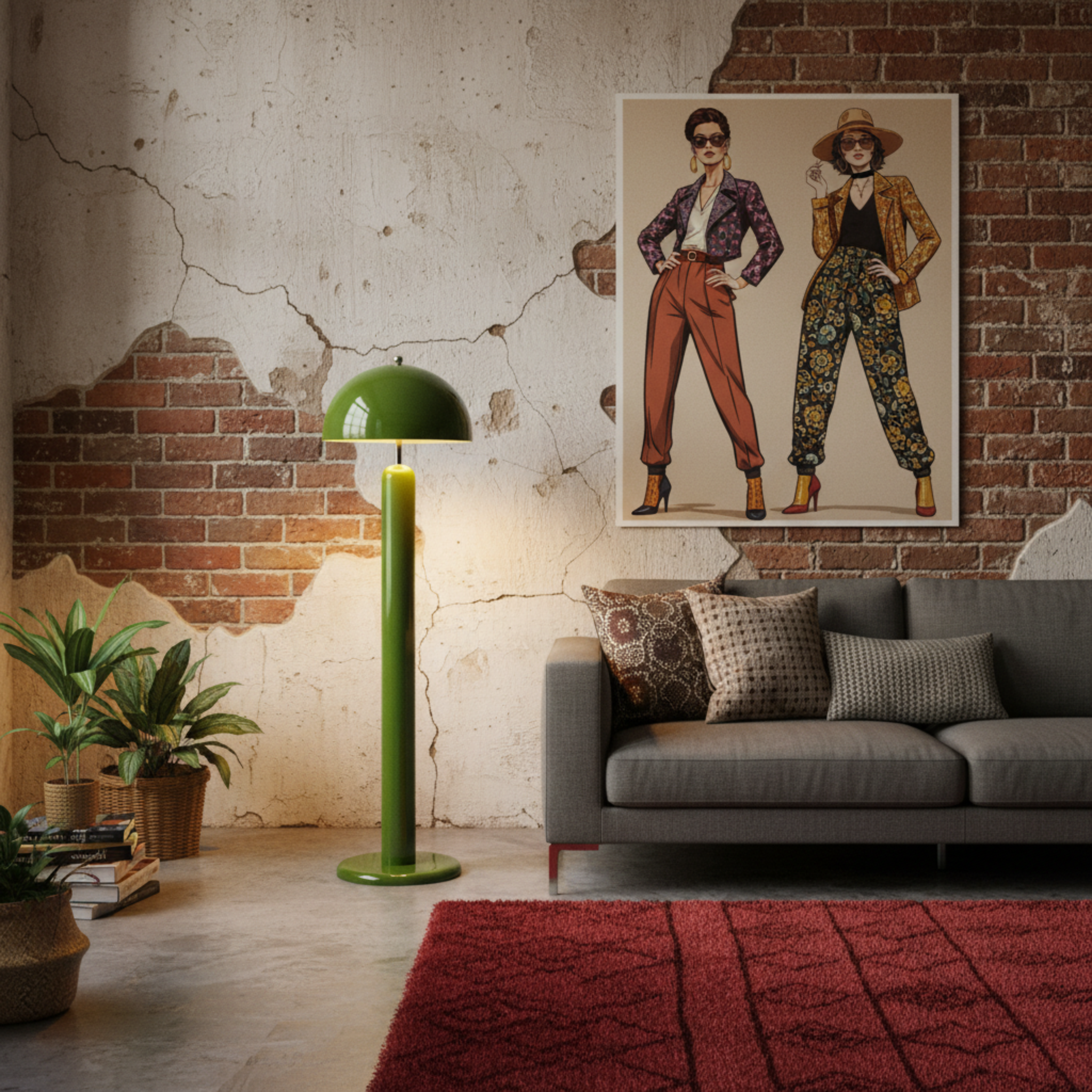 Lampadaire Design Vert Pop – Pièce Avant-Gardiste Tunisie