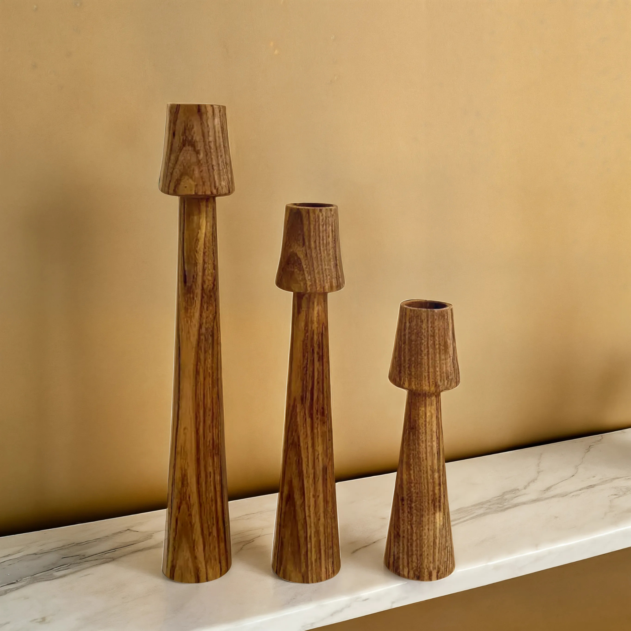 Bougeoirs en Bois Minimalistes | Décoration Naturelle | Fiolla Home