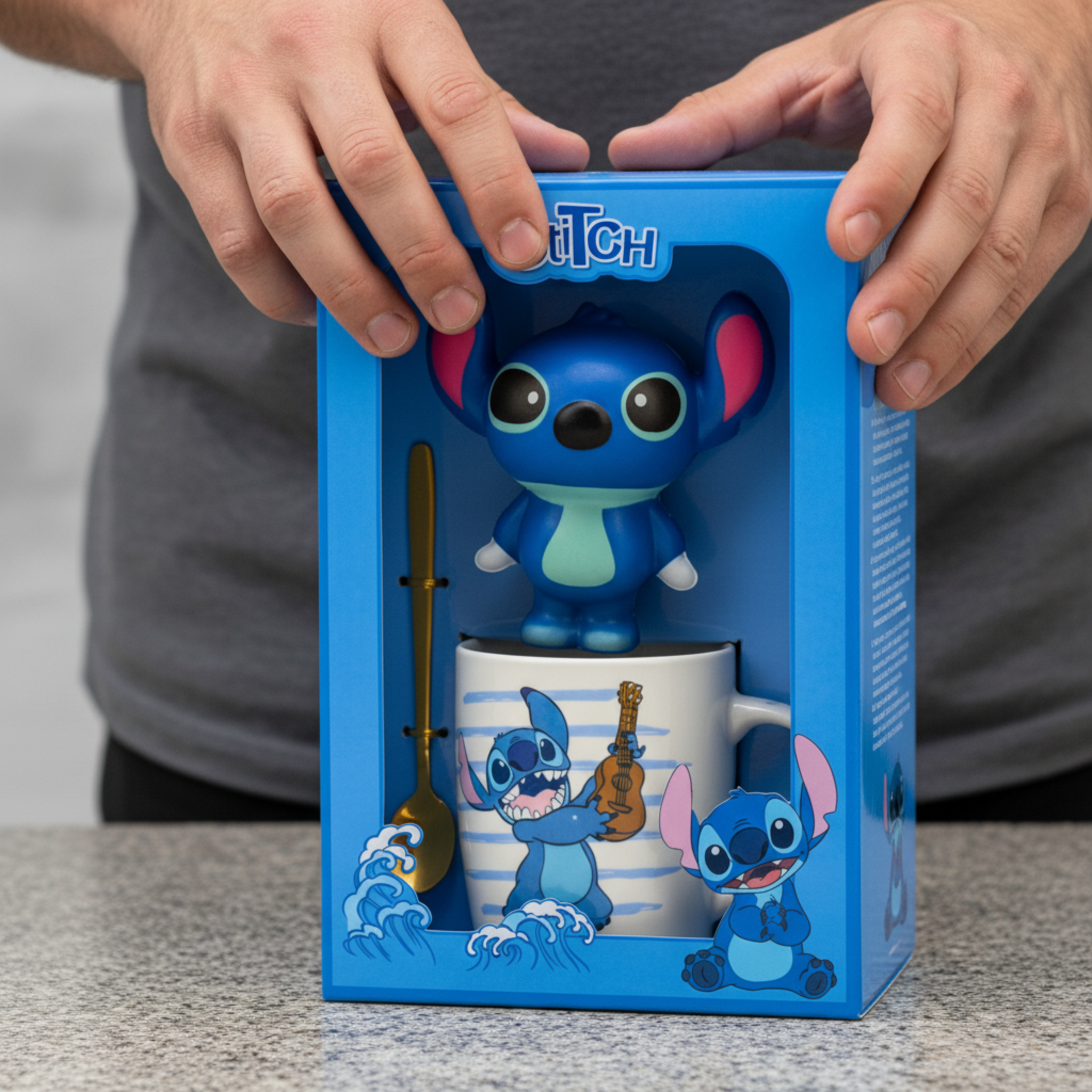 Coffret Cadeau Mug Stitch + Figurine Squishy et Cuillère – Disney