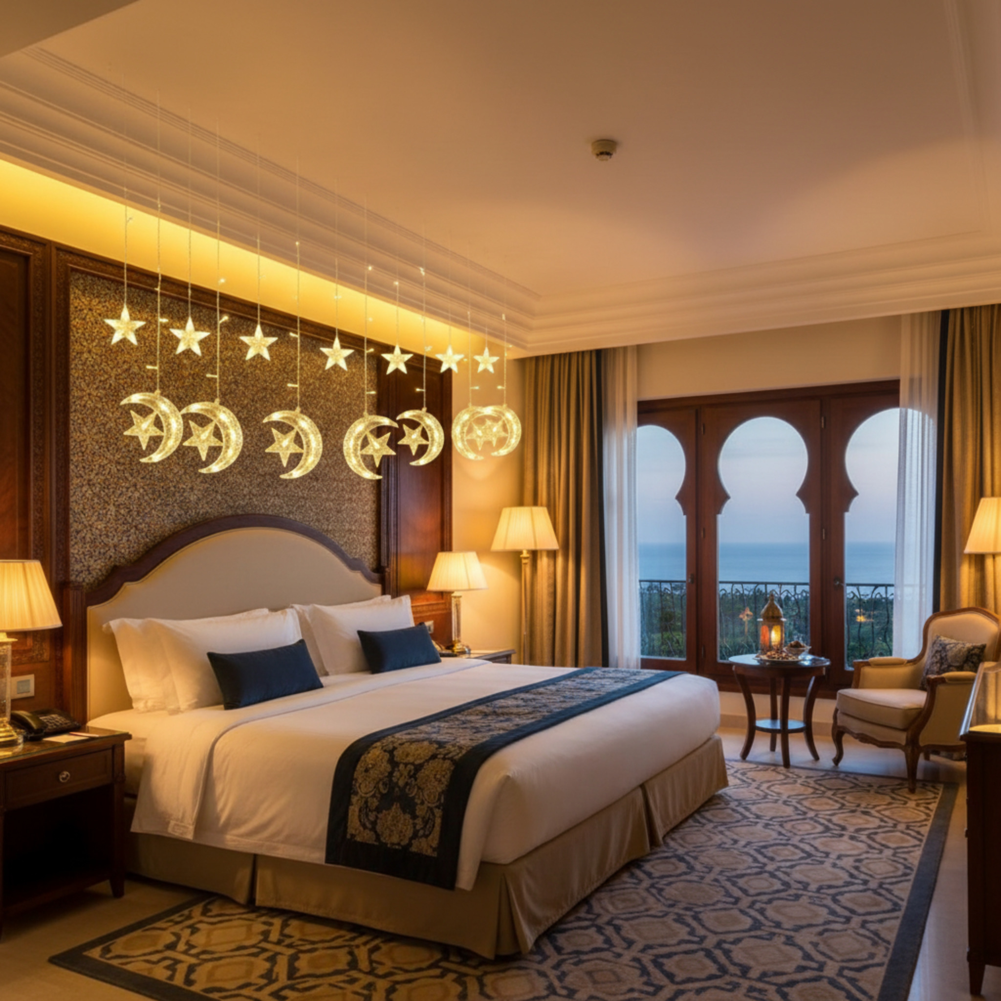 Guirlande LED Tunisie | Étoile et Lune Décorative | Fiolla Home