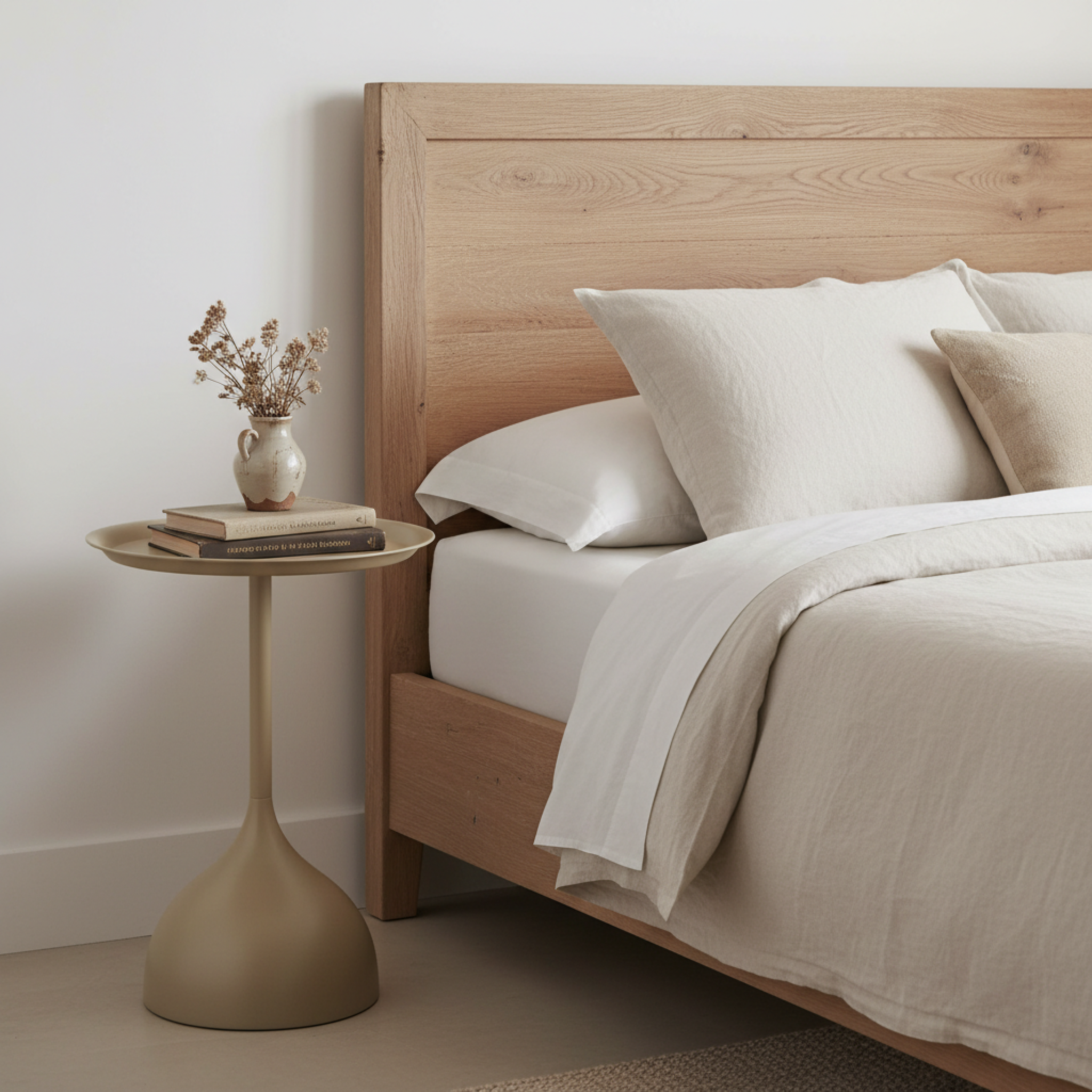 Table d'Appoint Tulipe Design Grège – Élégance Moderne Tunisie