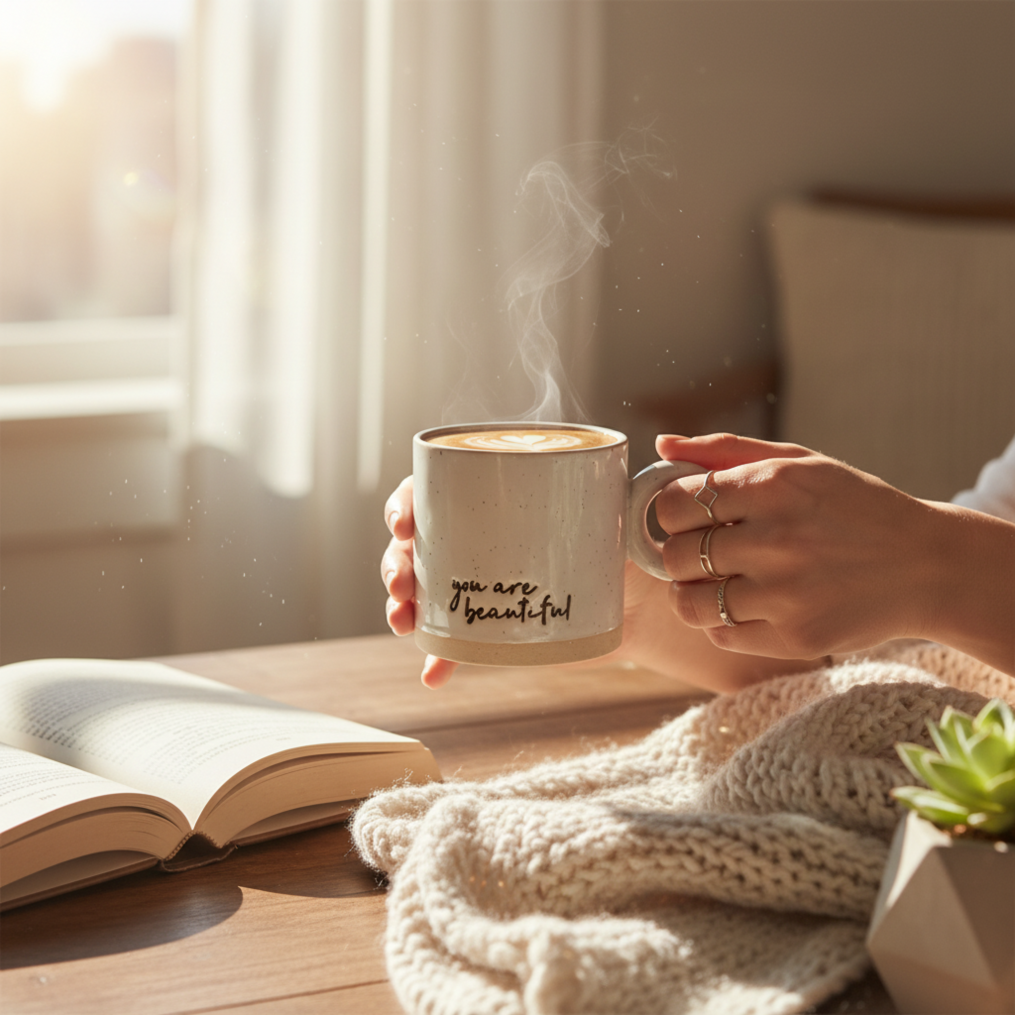 Mug Céramique "You Are Beautiful" – Tasse Design & Tendance