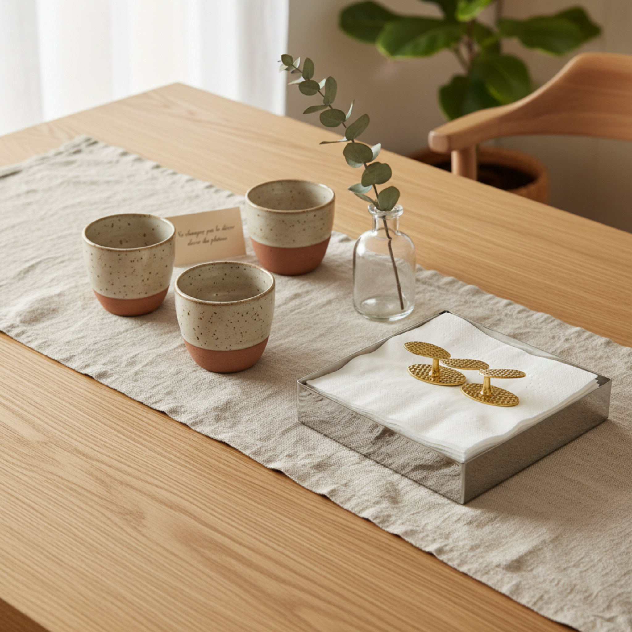 Porte-Serviettes de Table Premium – Cuivre Indien & Design Martelé