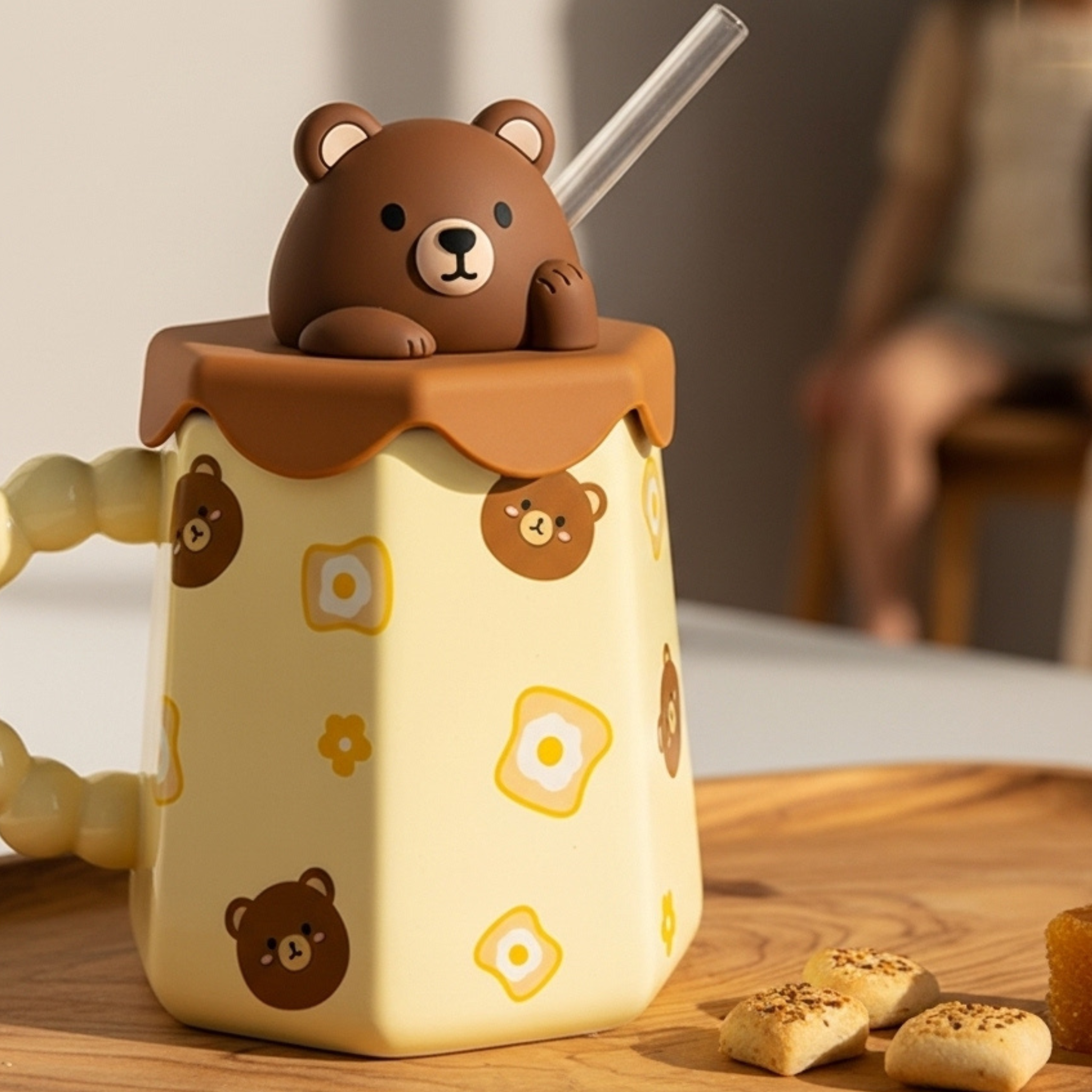 Mug Ourson – Avec Paille & Couvercle