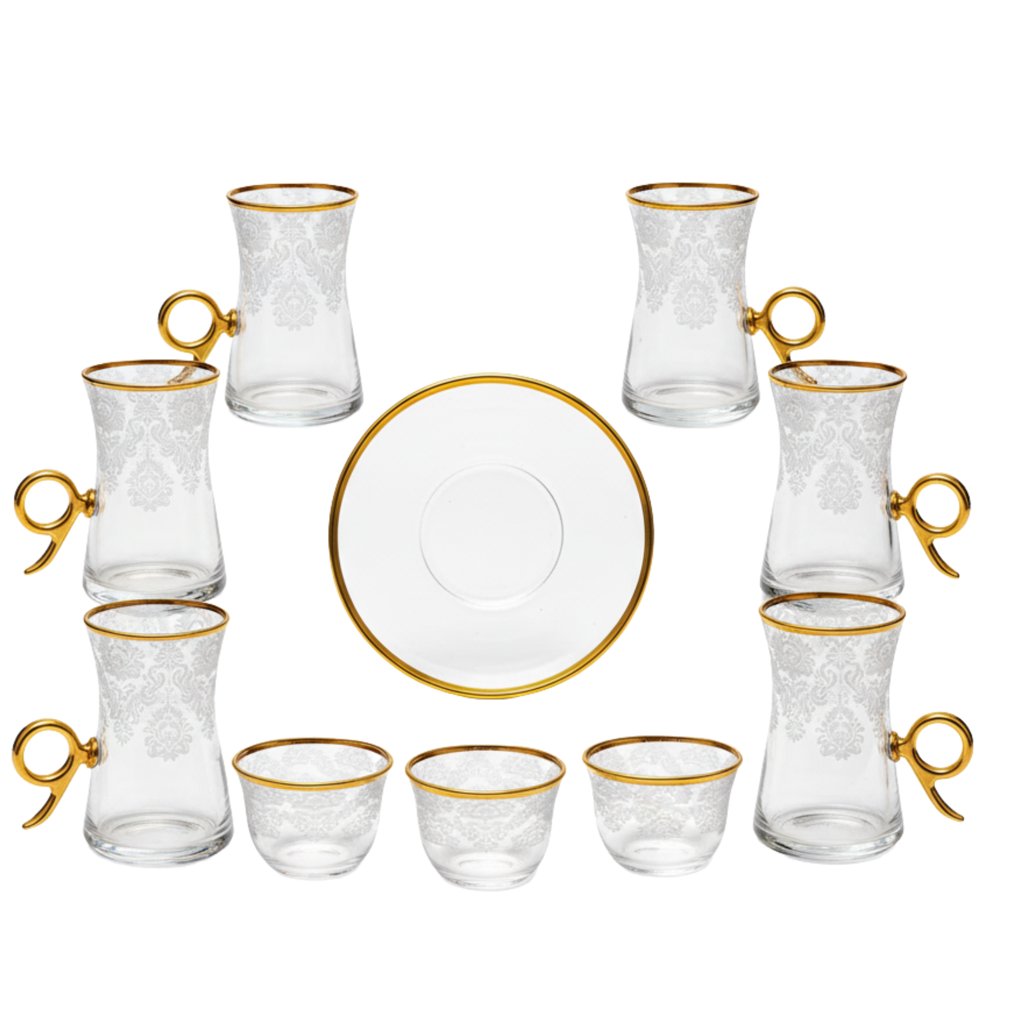 Service à Thé et Café Turc | En Cristal Doré | Fiolla Home