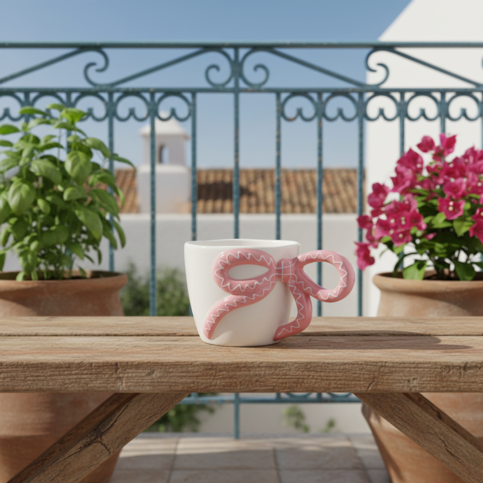 Mug Céramique Coquette Nœud Rose - Tasse Design Tendance Tunisie