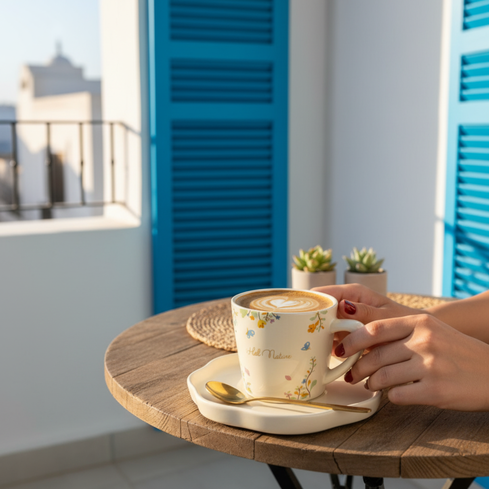 Mug Hello Nature : Ensemble Tasse & Soucoupe Florale - Art de la Table Tunisie