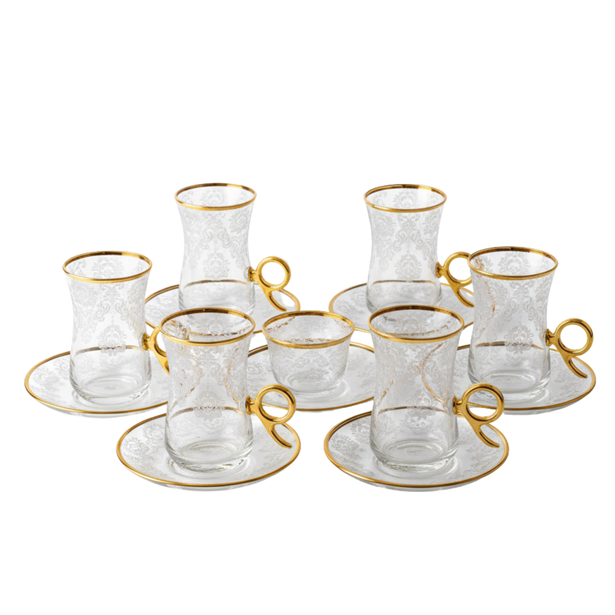 Service à Thé et Café Turc | En Cristal Doré | Fiolla Home