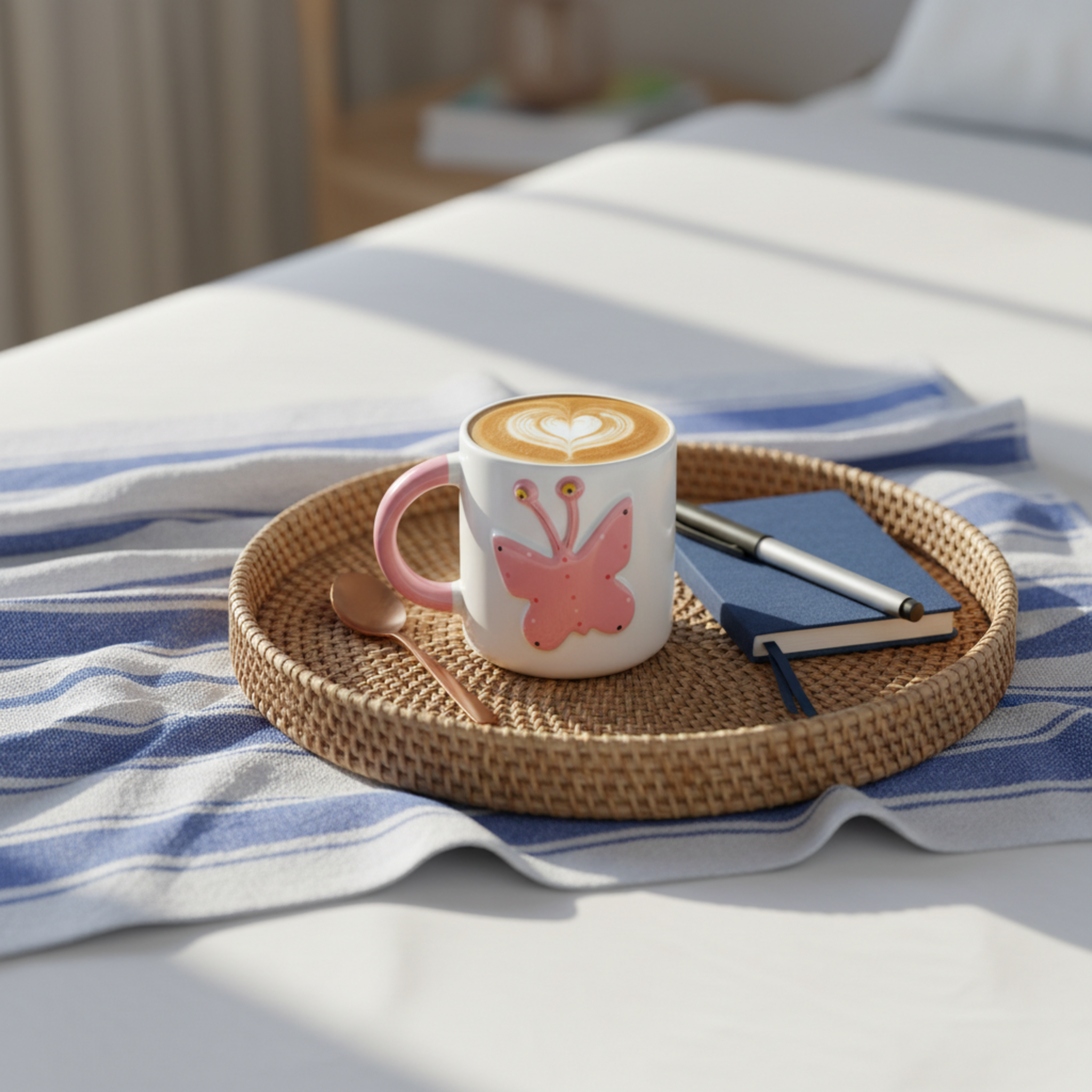 Mug Papillon Rose en Relief – Tasse en Céramique Design & Ludique