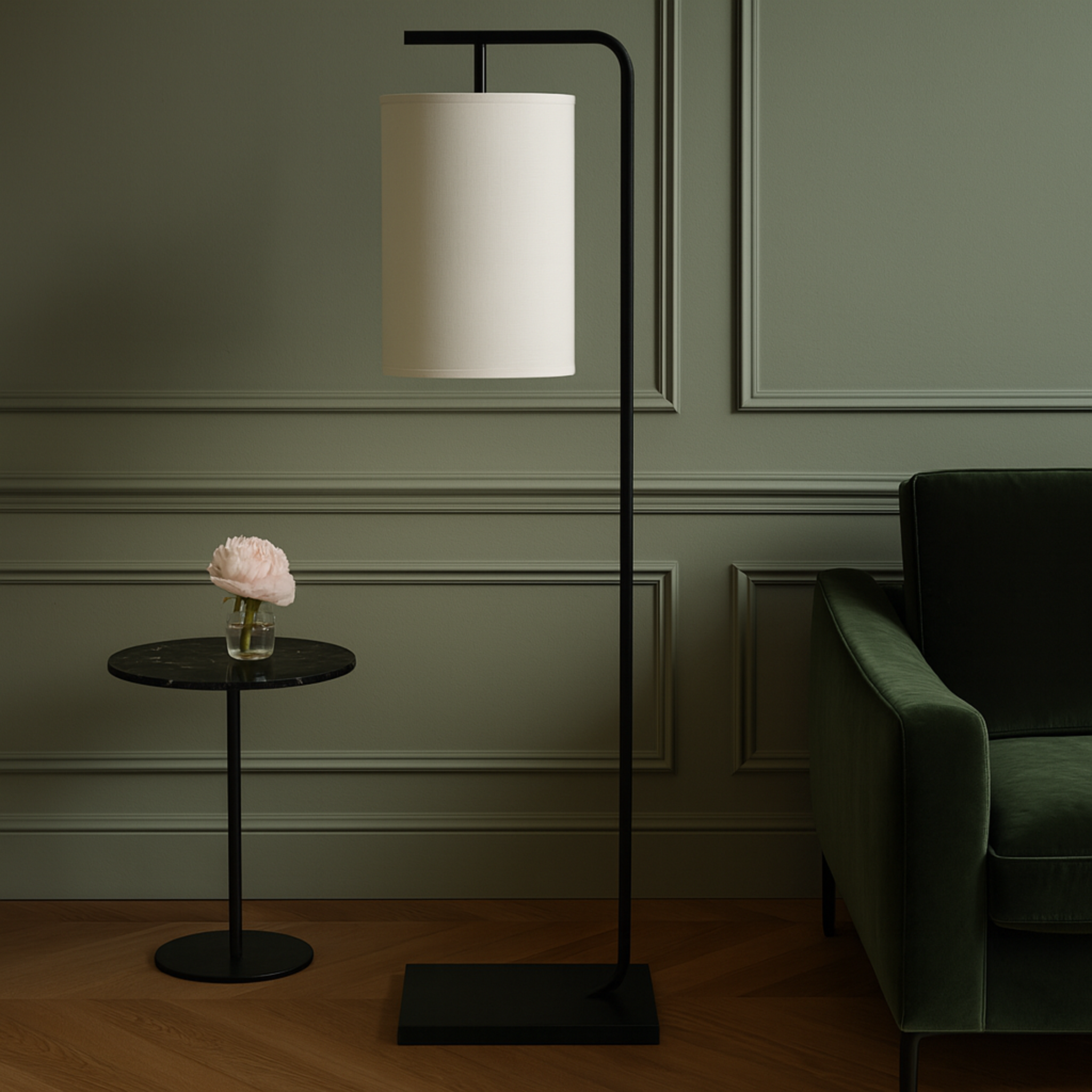 Lampadaire Noir Tunisie | Abat-jour Cylindre | Fiolla Home