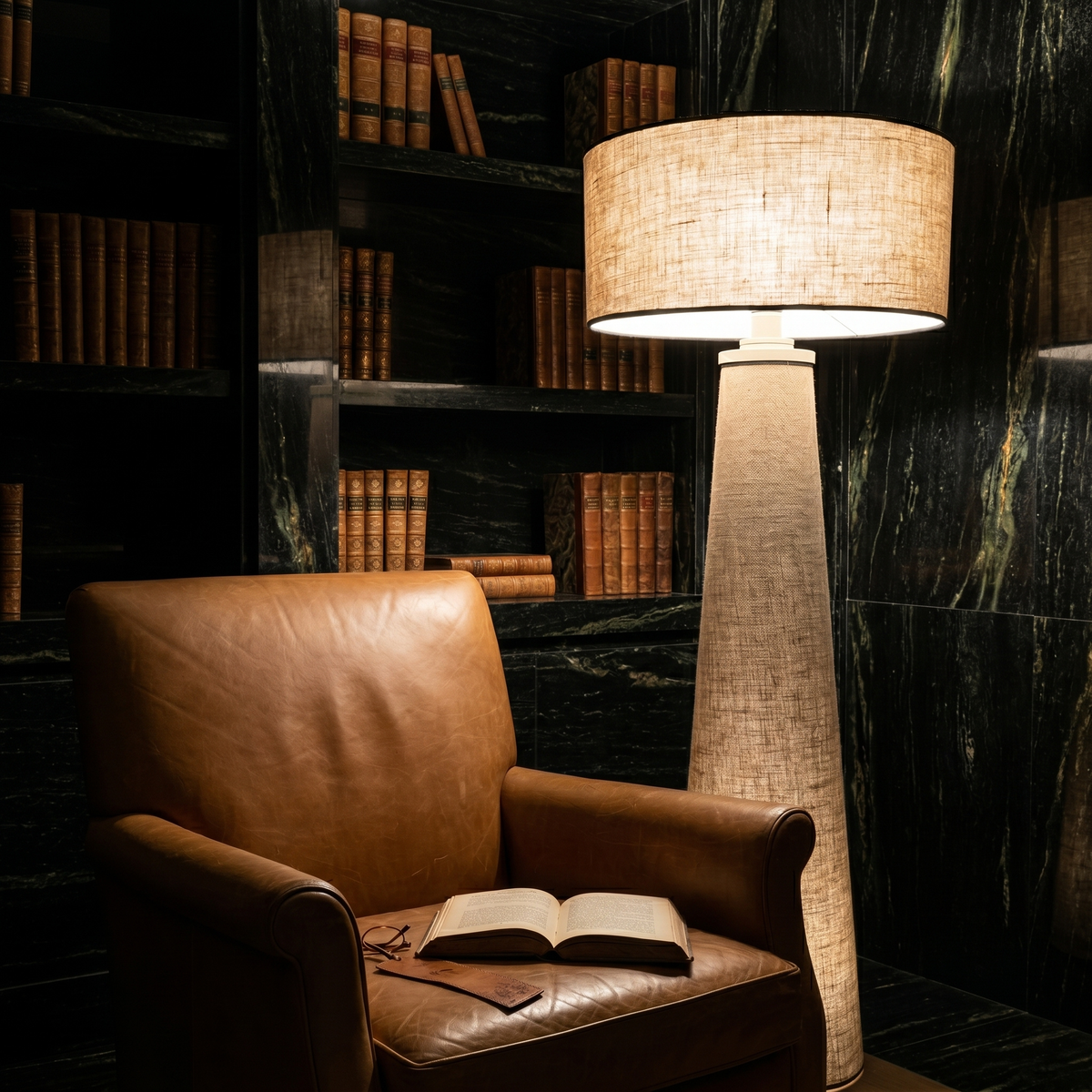 Lampadaire Lin | Pied Conique & Abat-jour Tambour | Fiolla Home