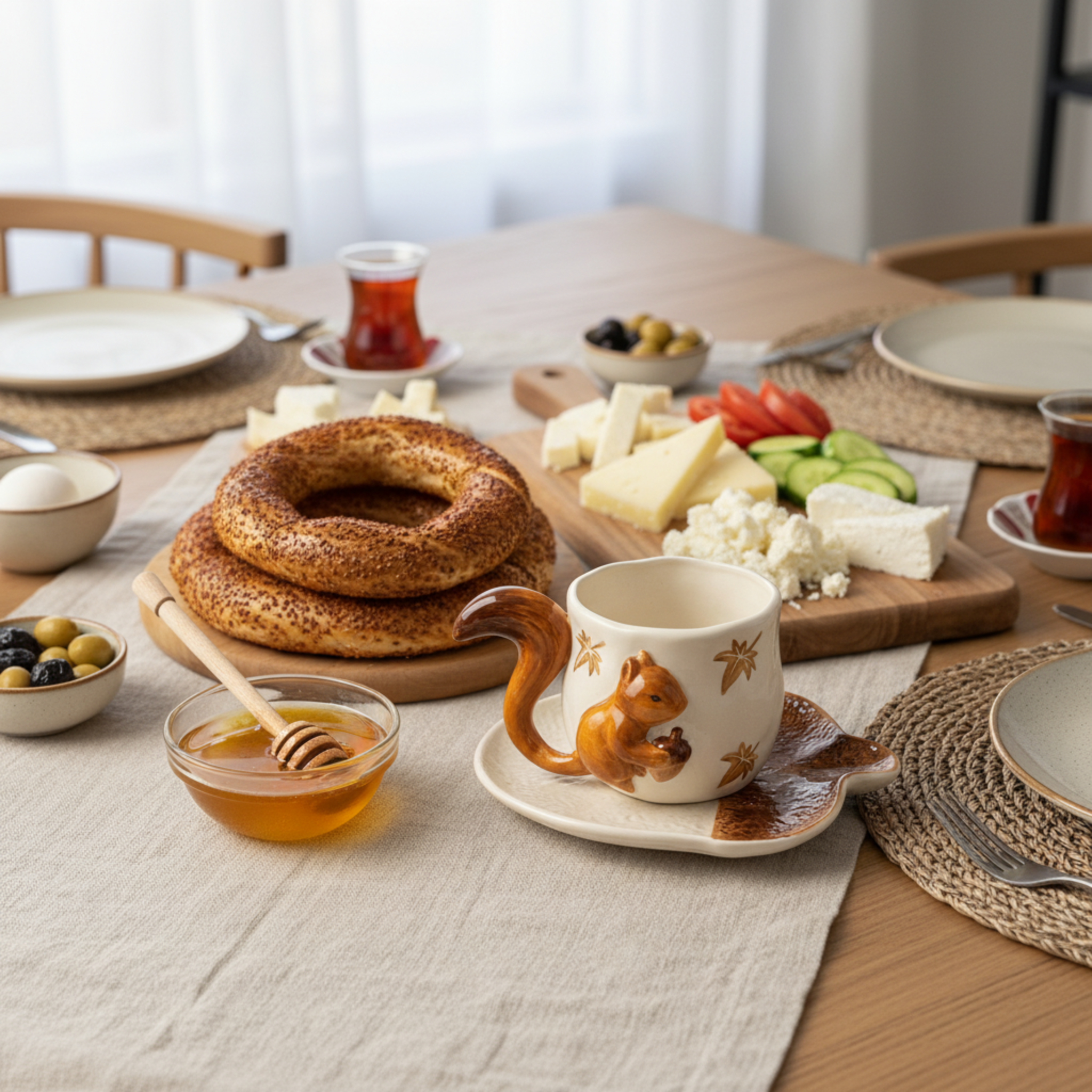 Mug Écureuil en Céramique – Poignée Queue 3D, Style Bois & Cosy Tunisie