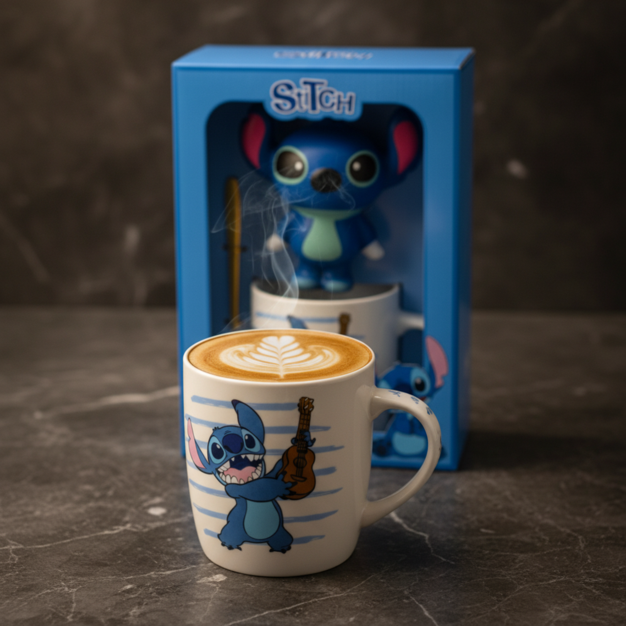 Coffret Cadeau Mug Stitch + Figurine Squishy et Cuillère – Disney