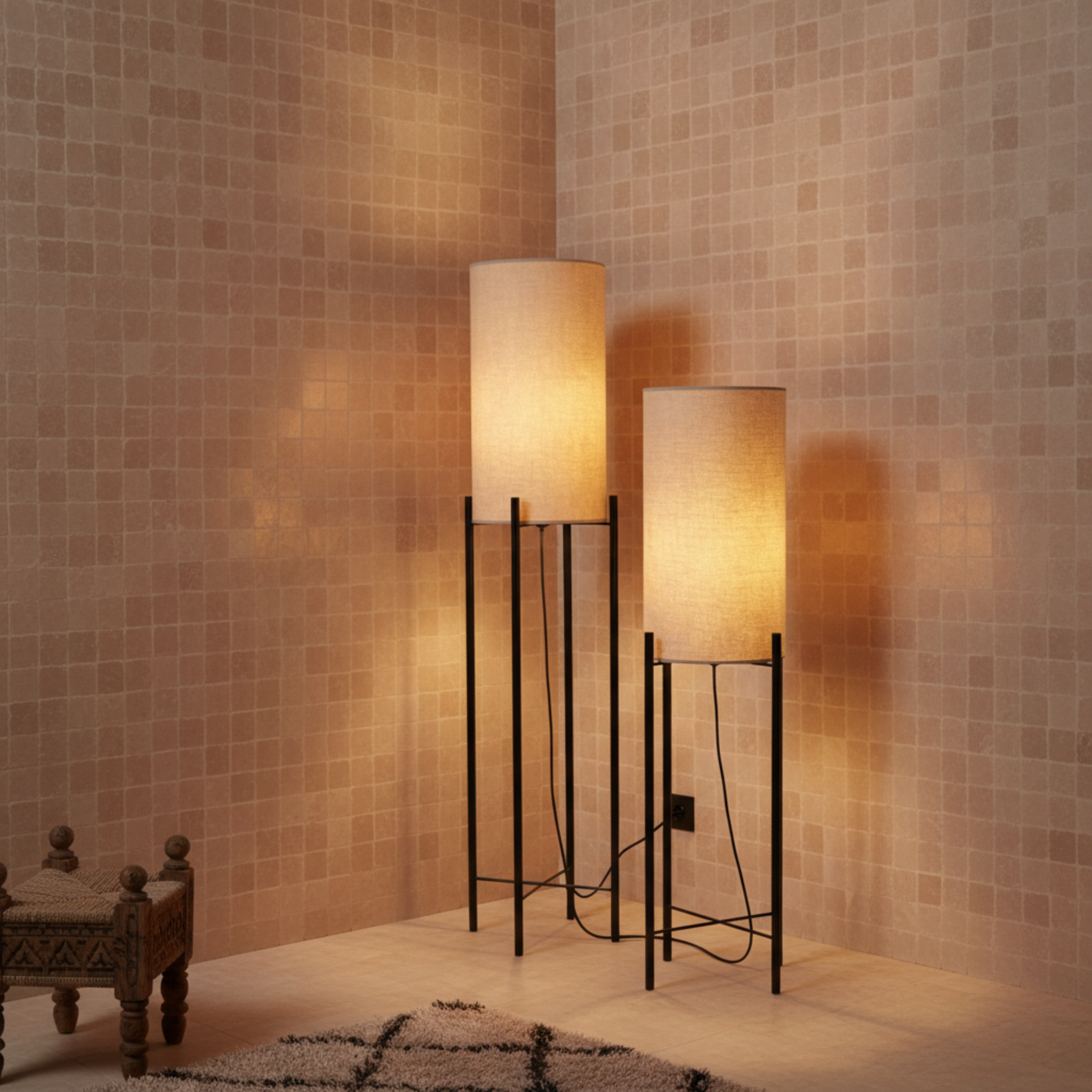 Pack Duo Lampadaires Design Minimalistes – Éclairage Salon Tunisie