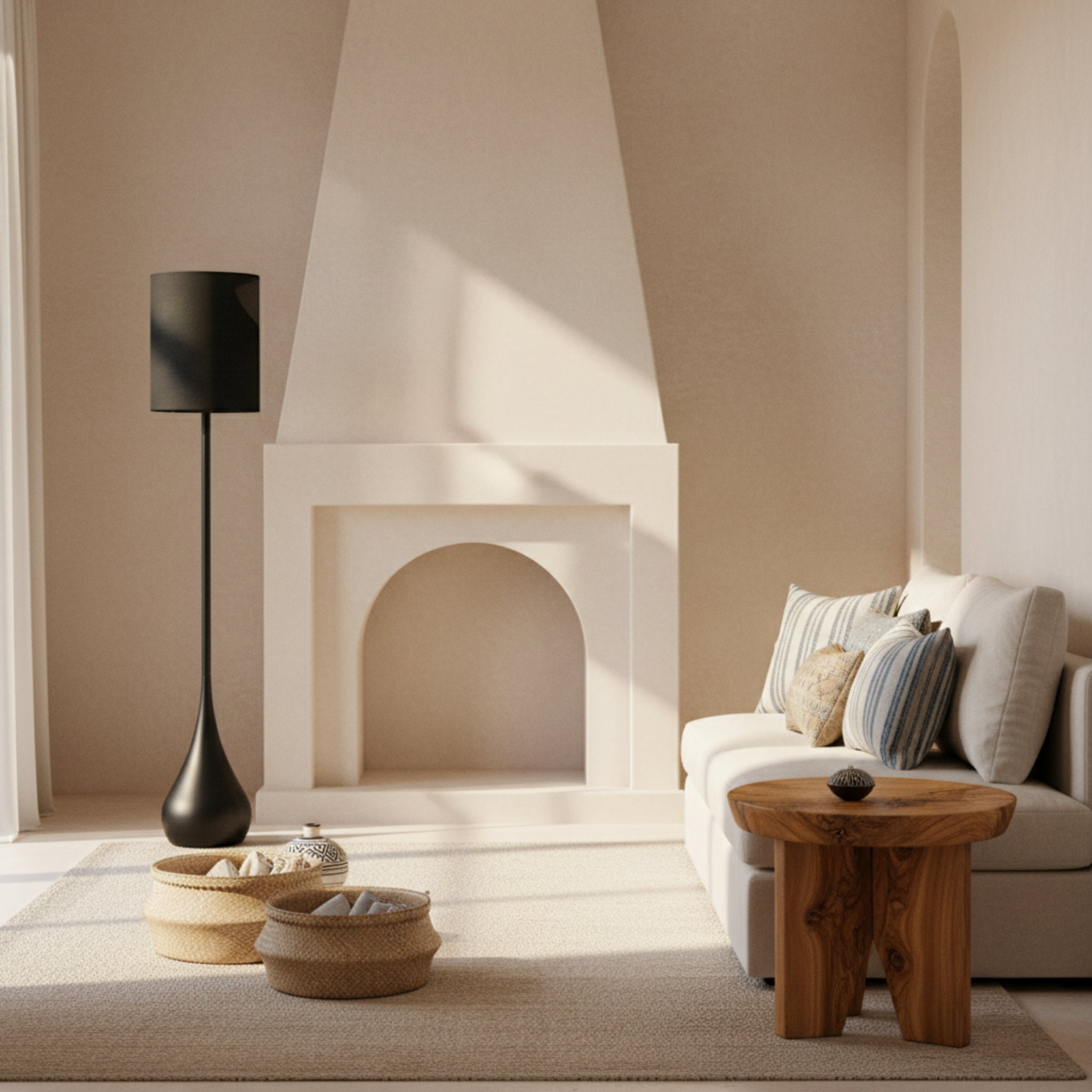 Lampadaire Design Noir "Goutte" – Éclairage Luxe & Moderne Salon Tunisie