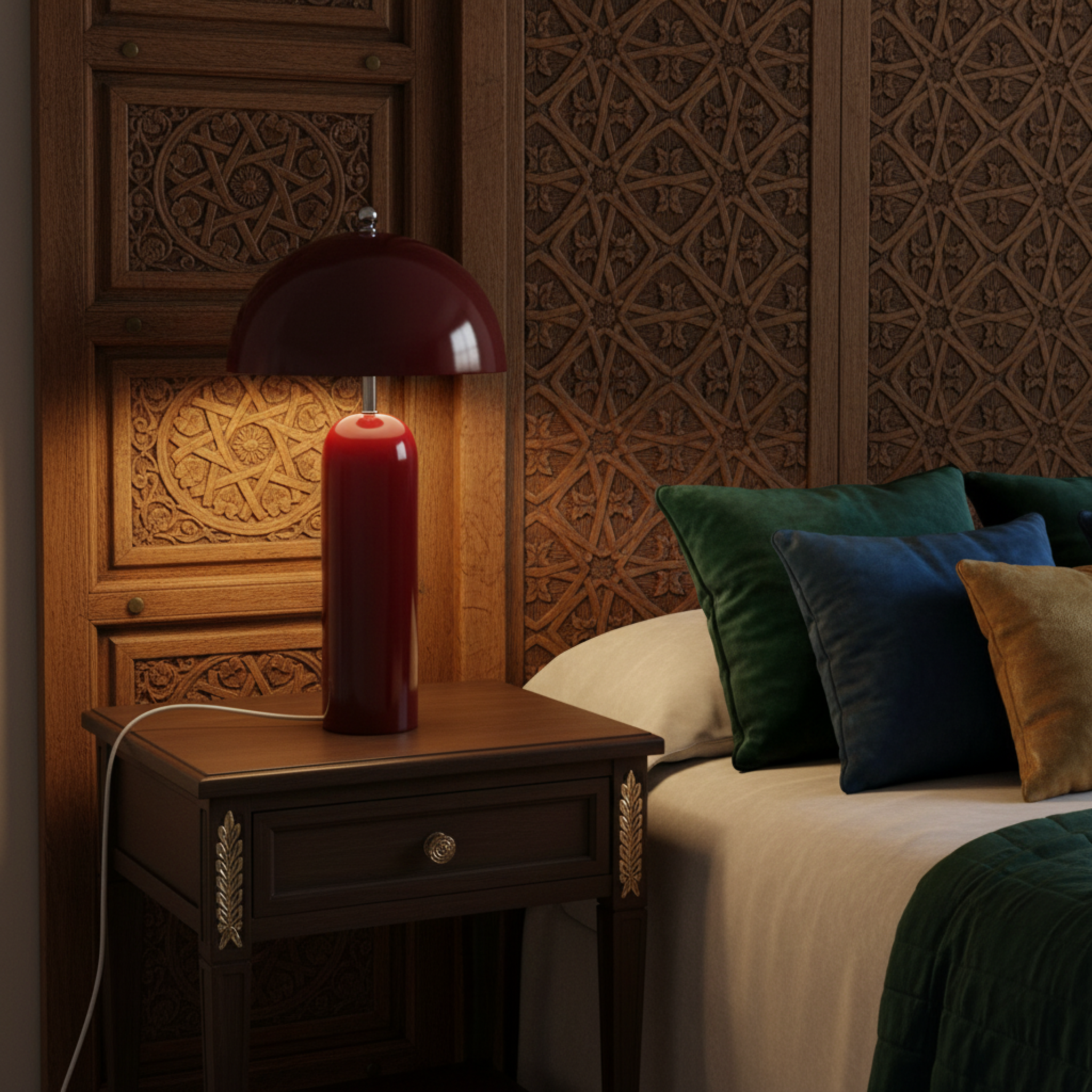 Lampe à Poser Champignon Rouge – Design Rétro Chic & Tendance