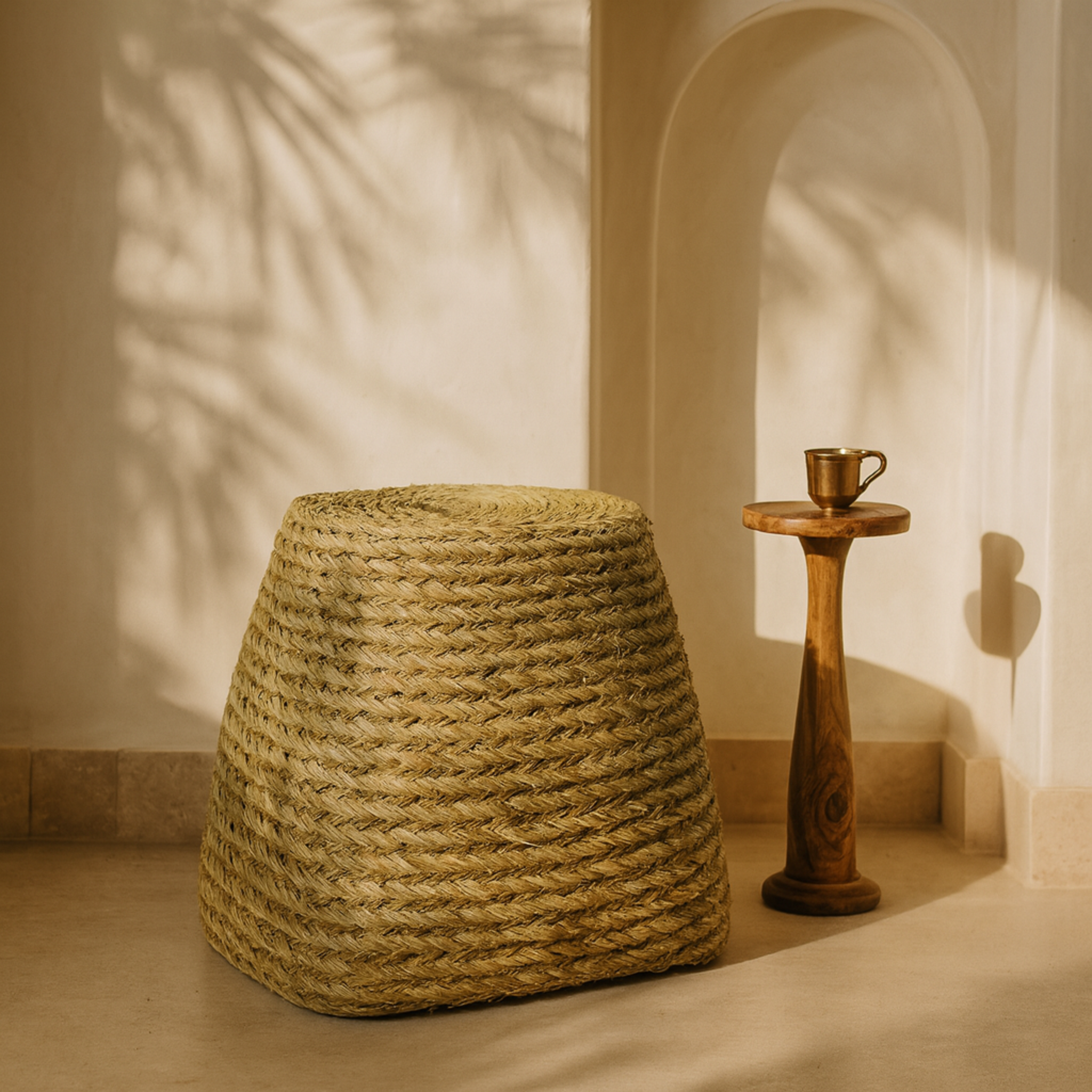 Tabouret en halfa Tunisie | Fait main, durable | Fiolla Home