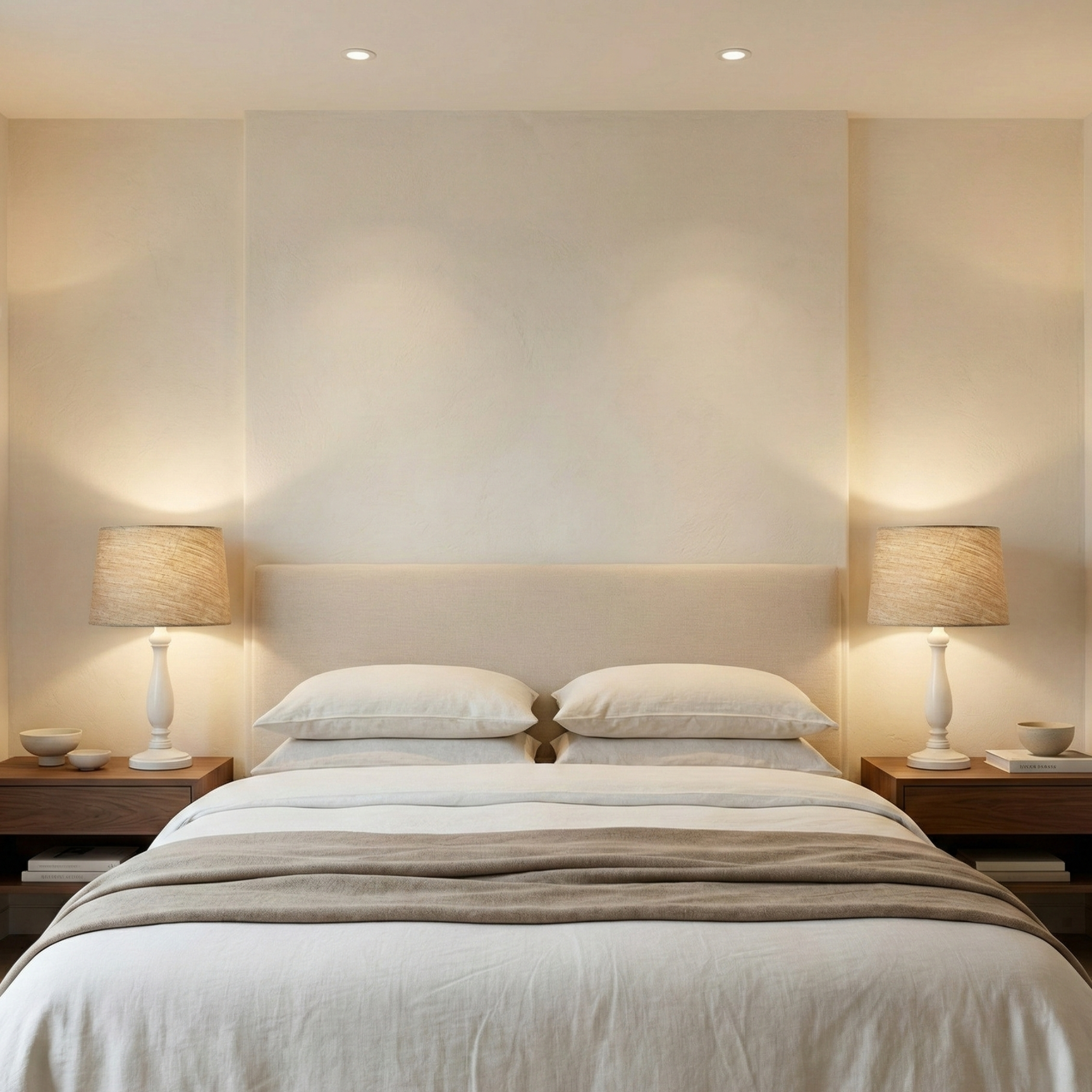 Lampe de Table Artisanale en Bois Tourné & Lin – Design Chic Tunisie