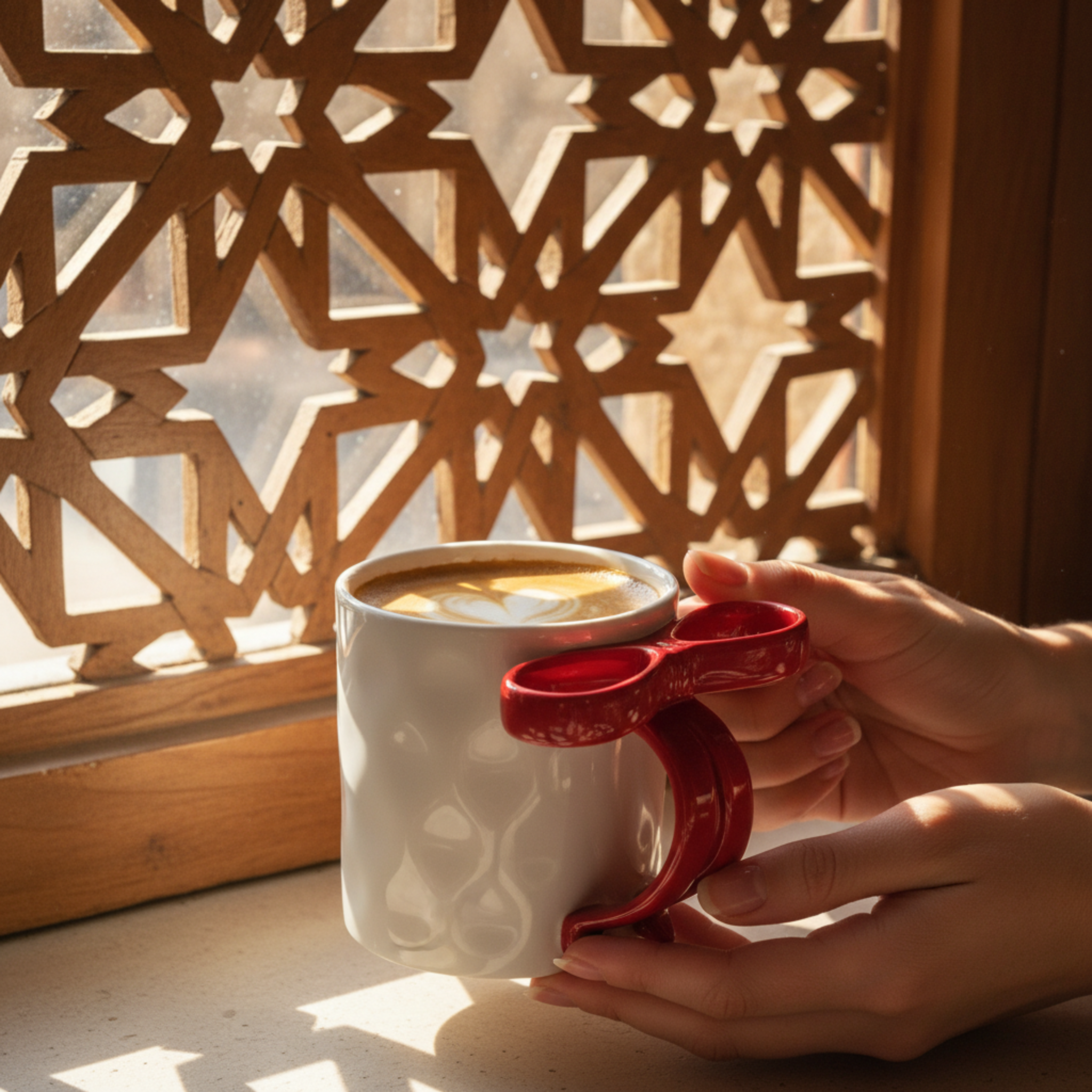 Mug Céramique Design Nœud Rouge – Tasse Originale pour Café Latte