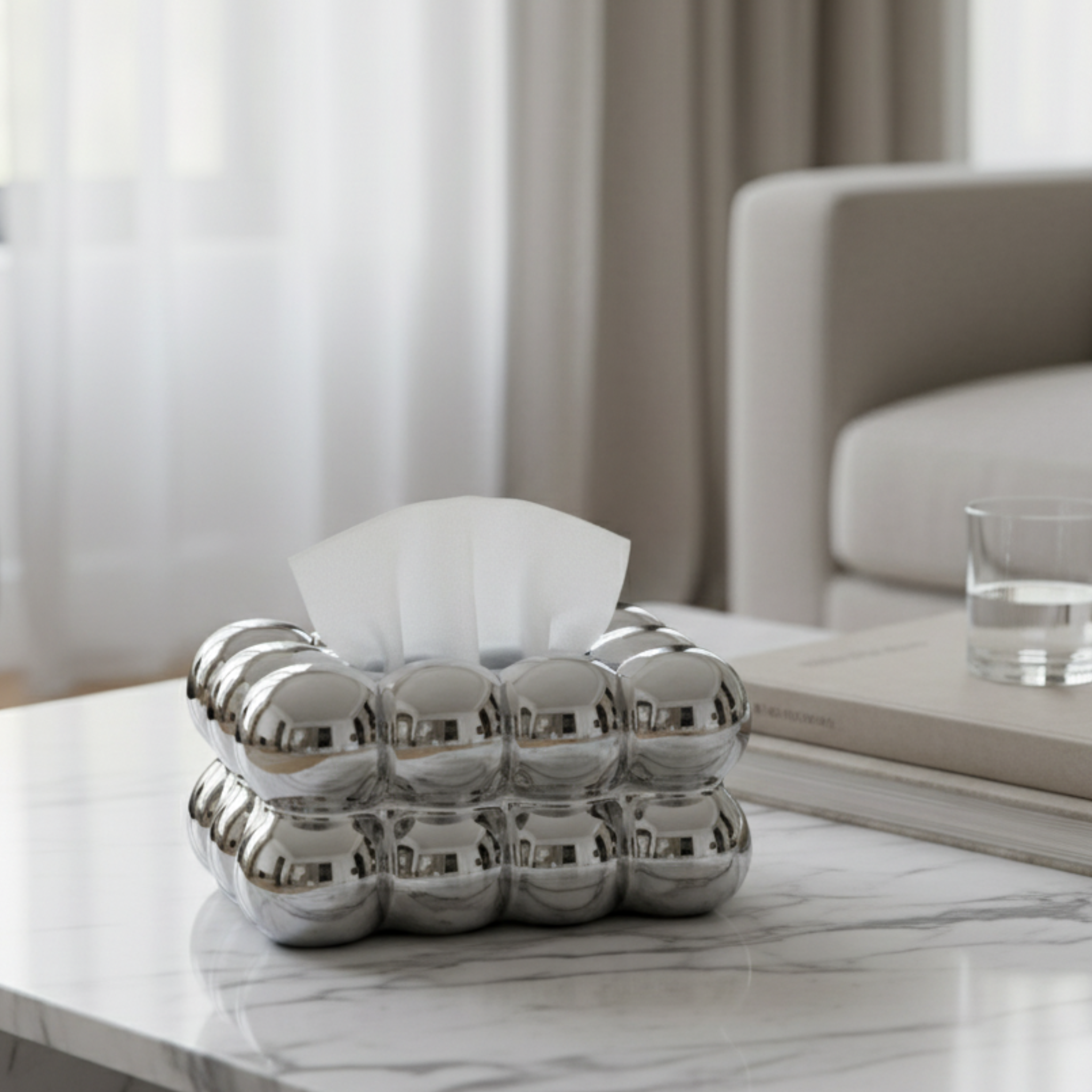 Porte-papiers | Argenté poli moderne | Fiolla Home