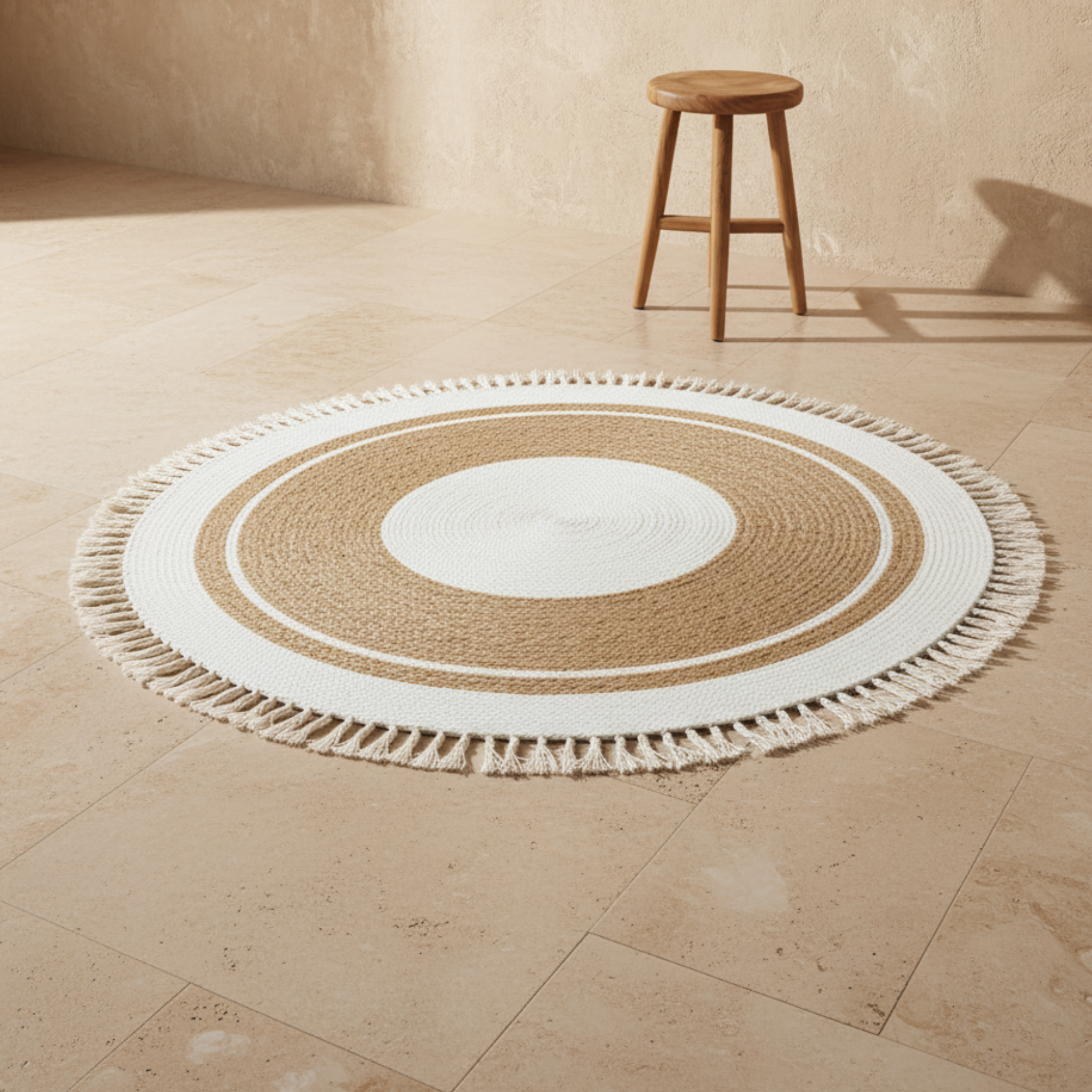 Tapis Rond Bohème à Franges | Tapis Chambre Tunisie | Fiolla Home