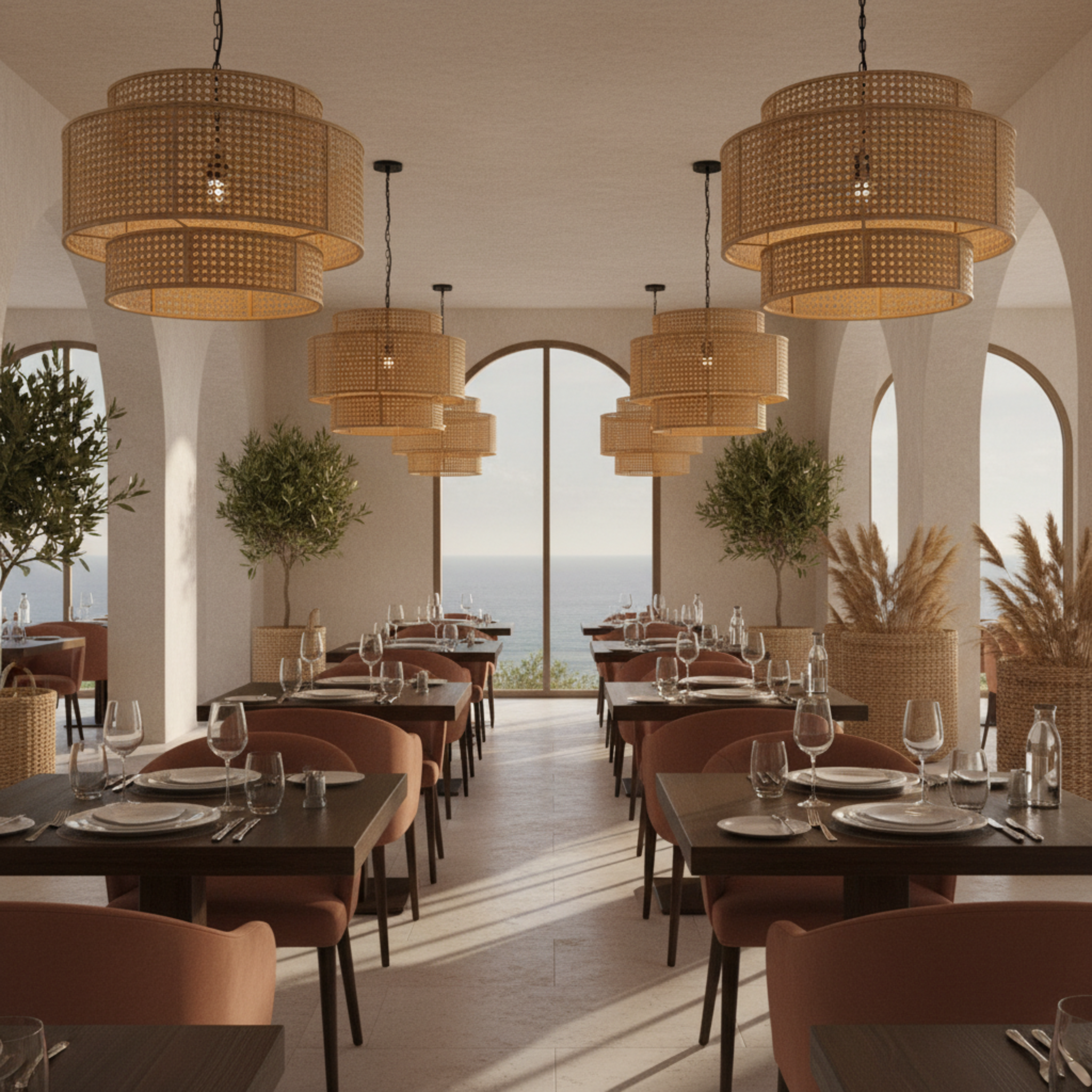 Suspension Triple en Rotin Naturel – Lustre Bohème Chic & Tendance