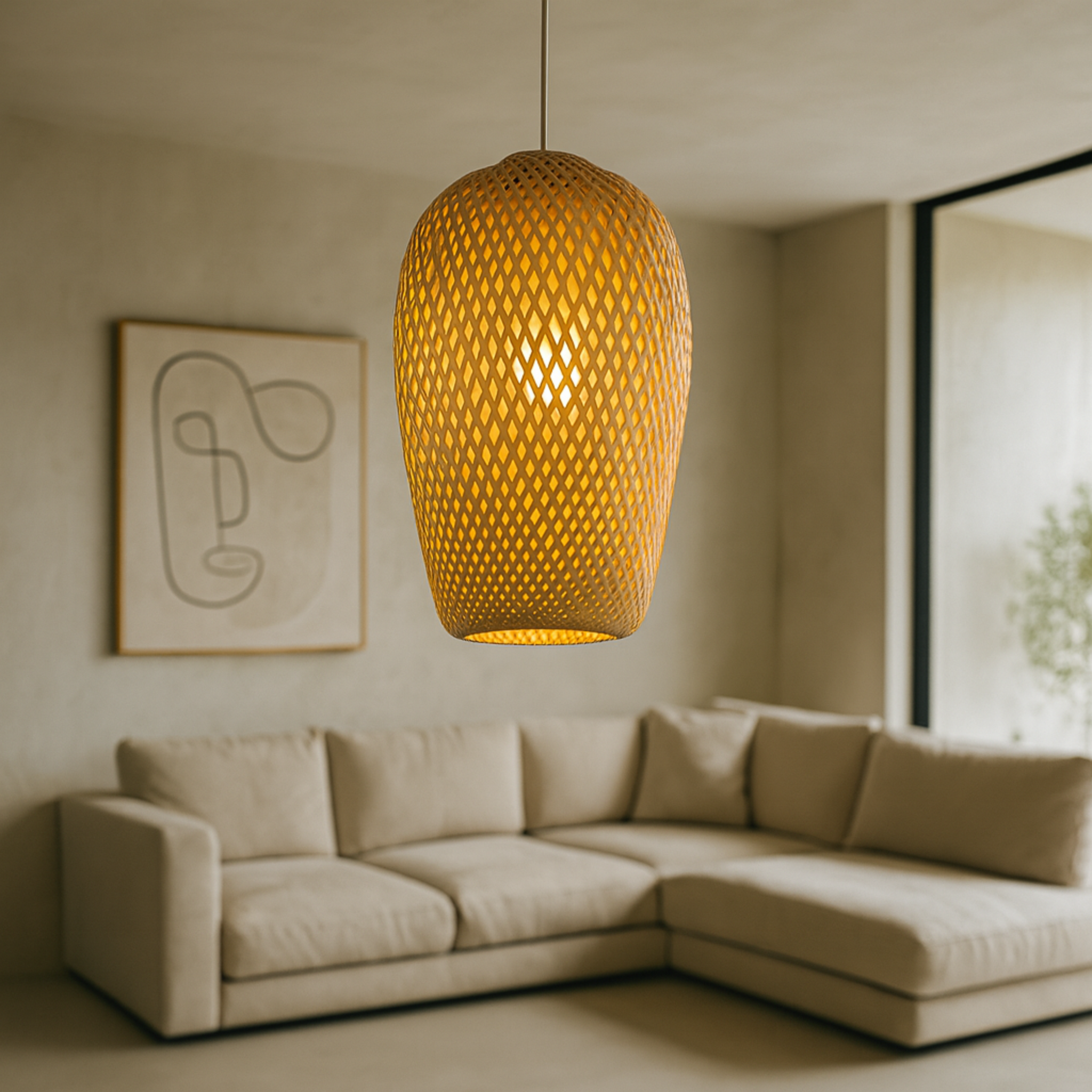 Lustre rotin industriel importé | Chambre cosy | Fiolla Home