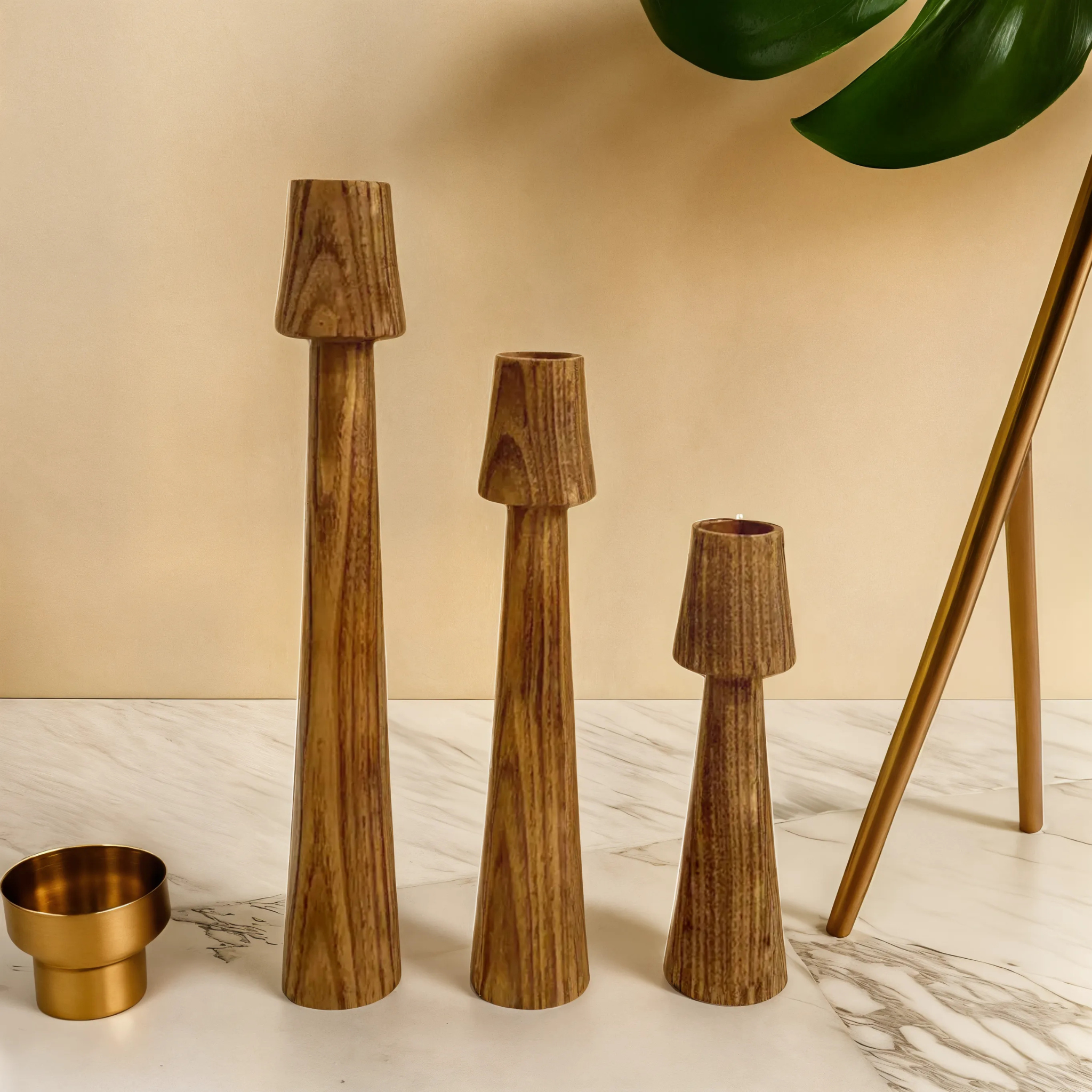 Bougeoirs en Bois Minimalistes | Décoration Naturelle | Fiolla Home