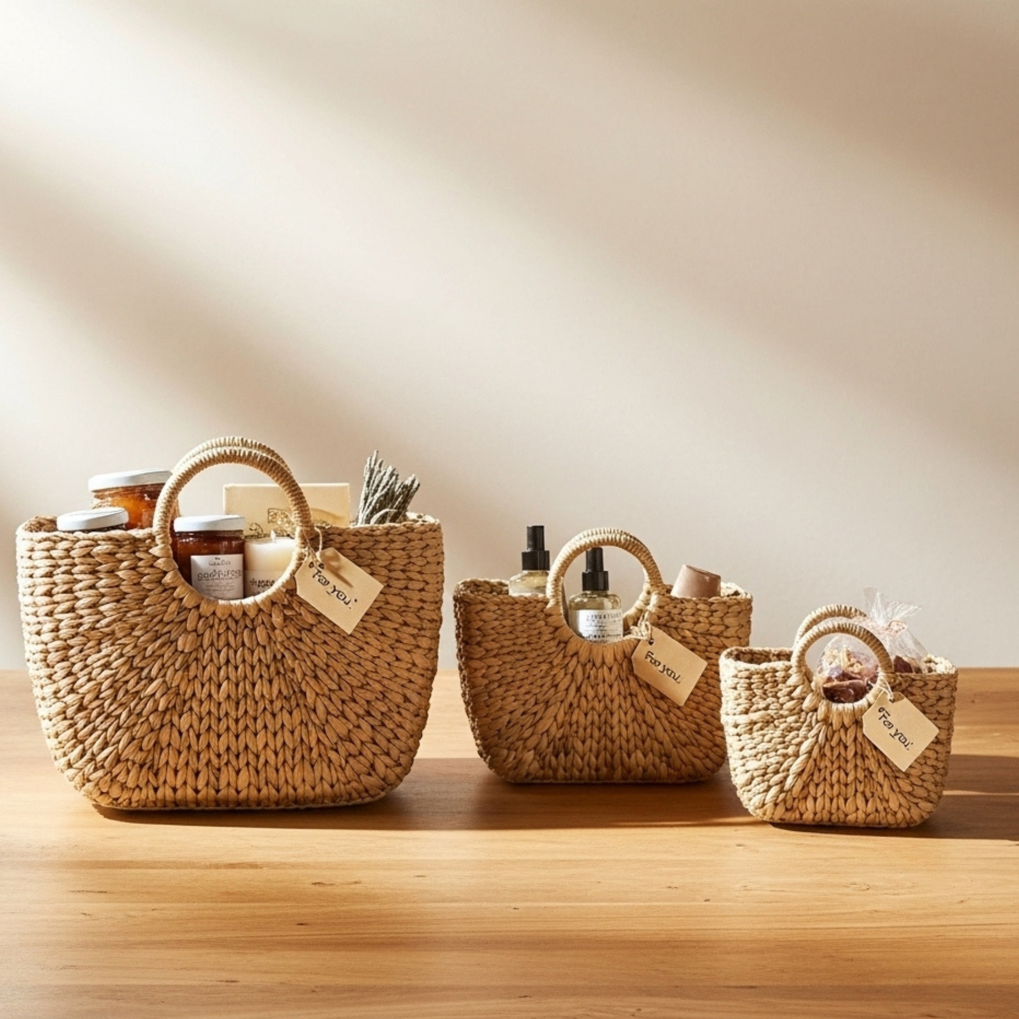 Trio de Paniers Tressés – Série de 3, Déco & Rangement