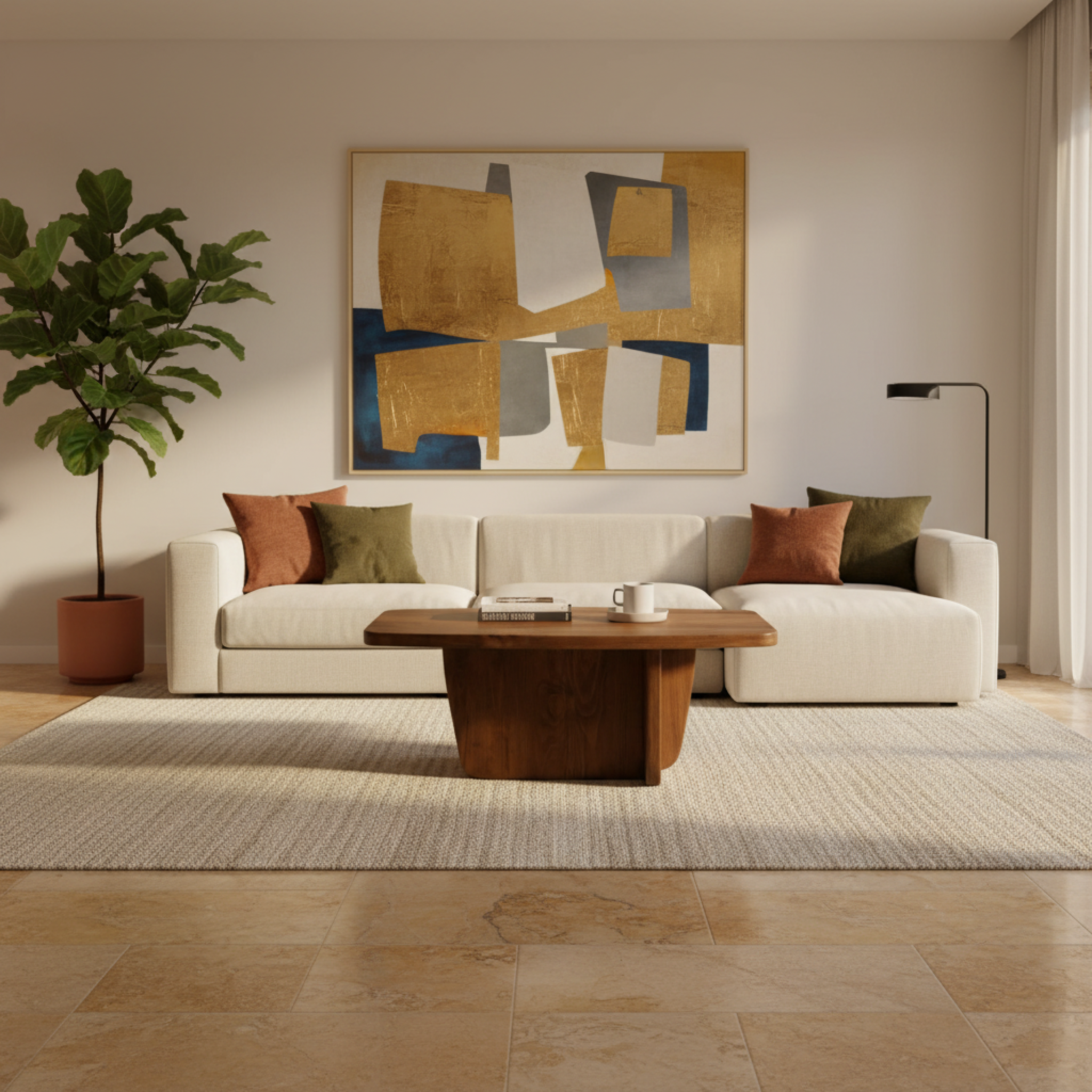 Table Basse Design Organique en Bois Massif – Tendance Tunisie