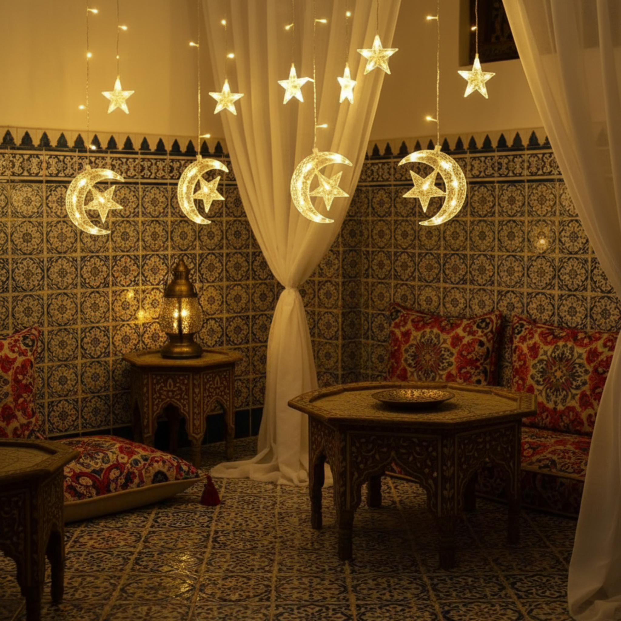 Guirlande LED Tunisie | Étoile et Lune Décorative | Fiolla Home