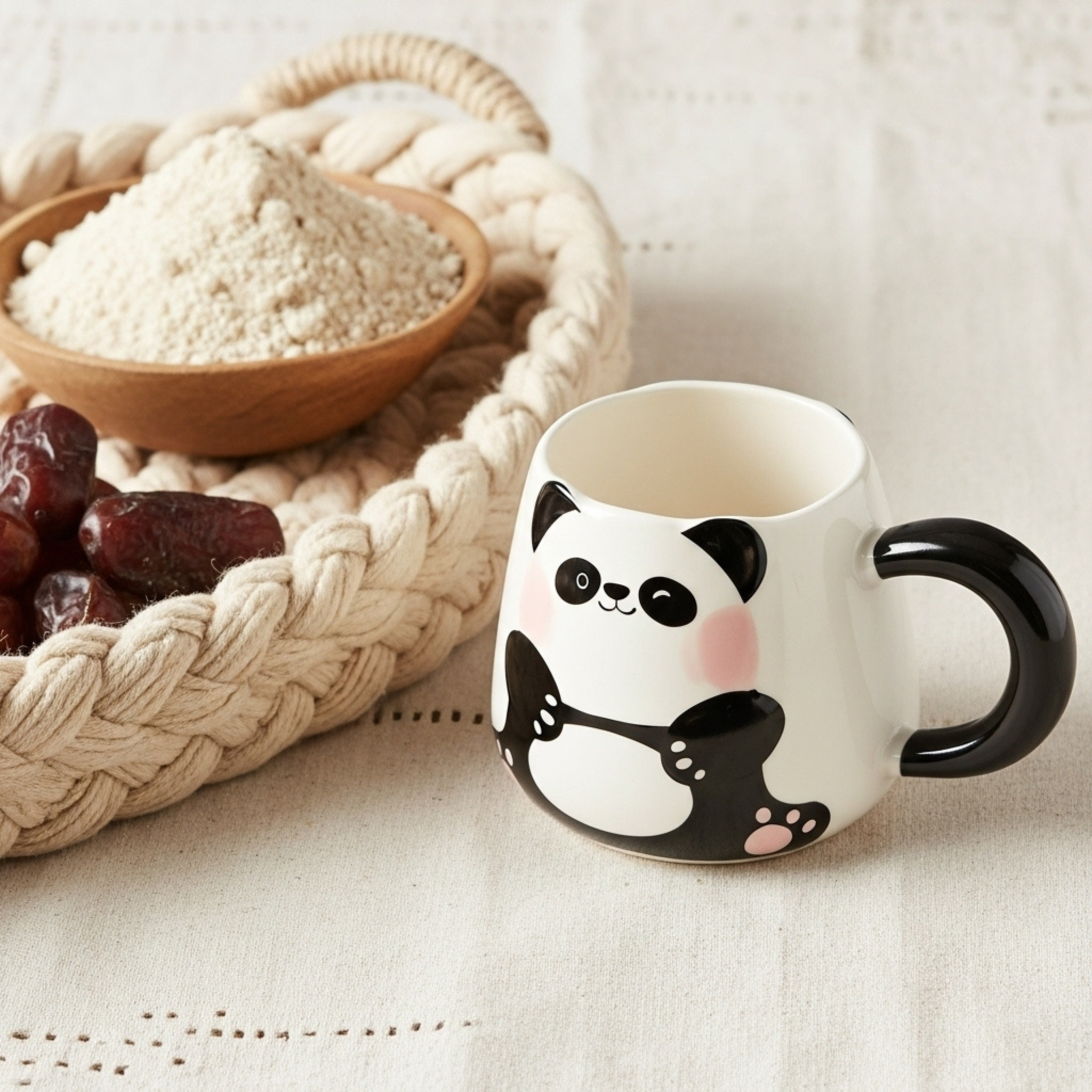 Mug Panda en Céramique – Anse Noire Confort | Fiolla Home