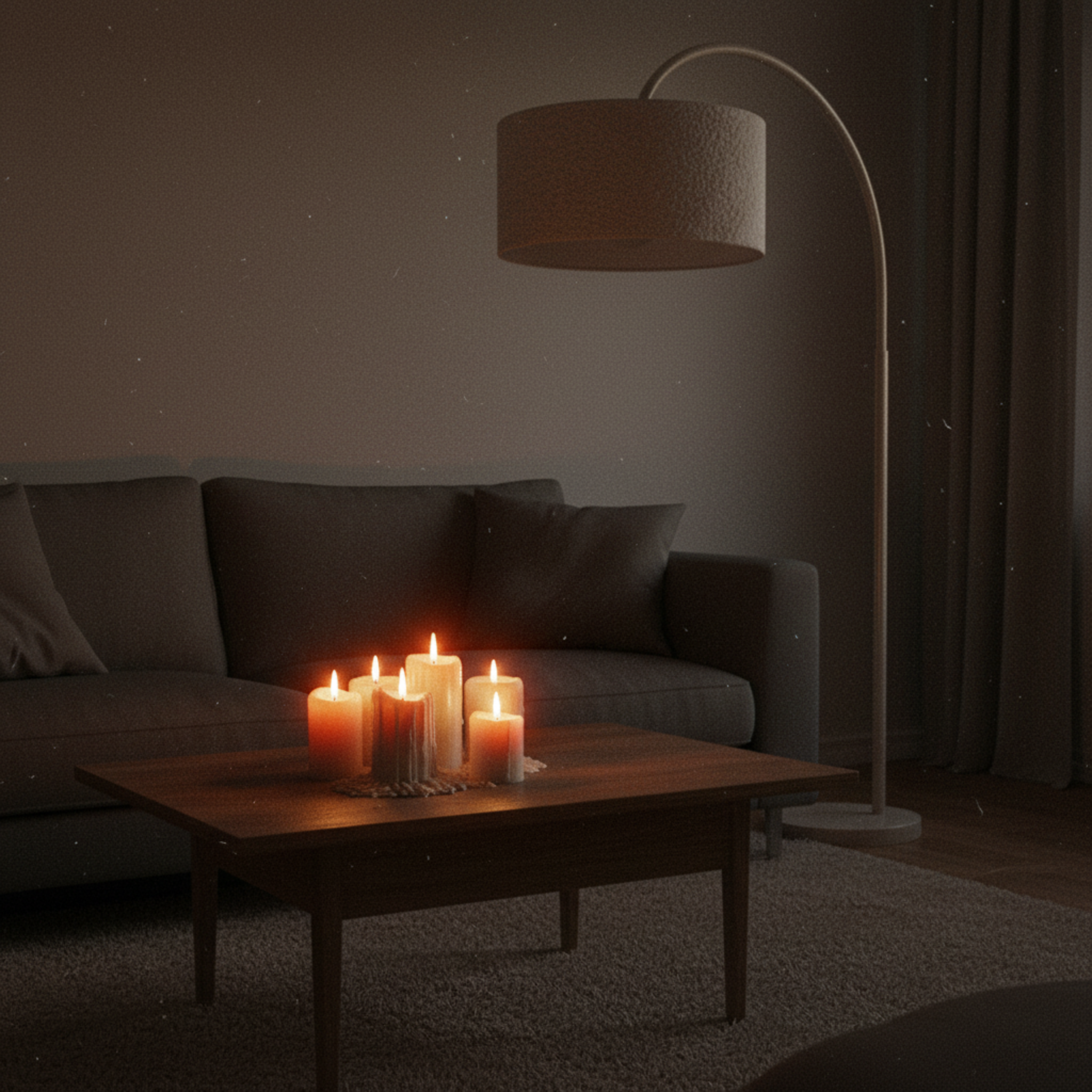 Lampadaire Arc Design en Tissu Bouclette Grège – Élégance Tunisie