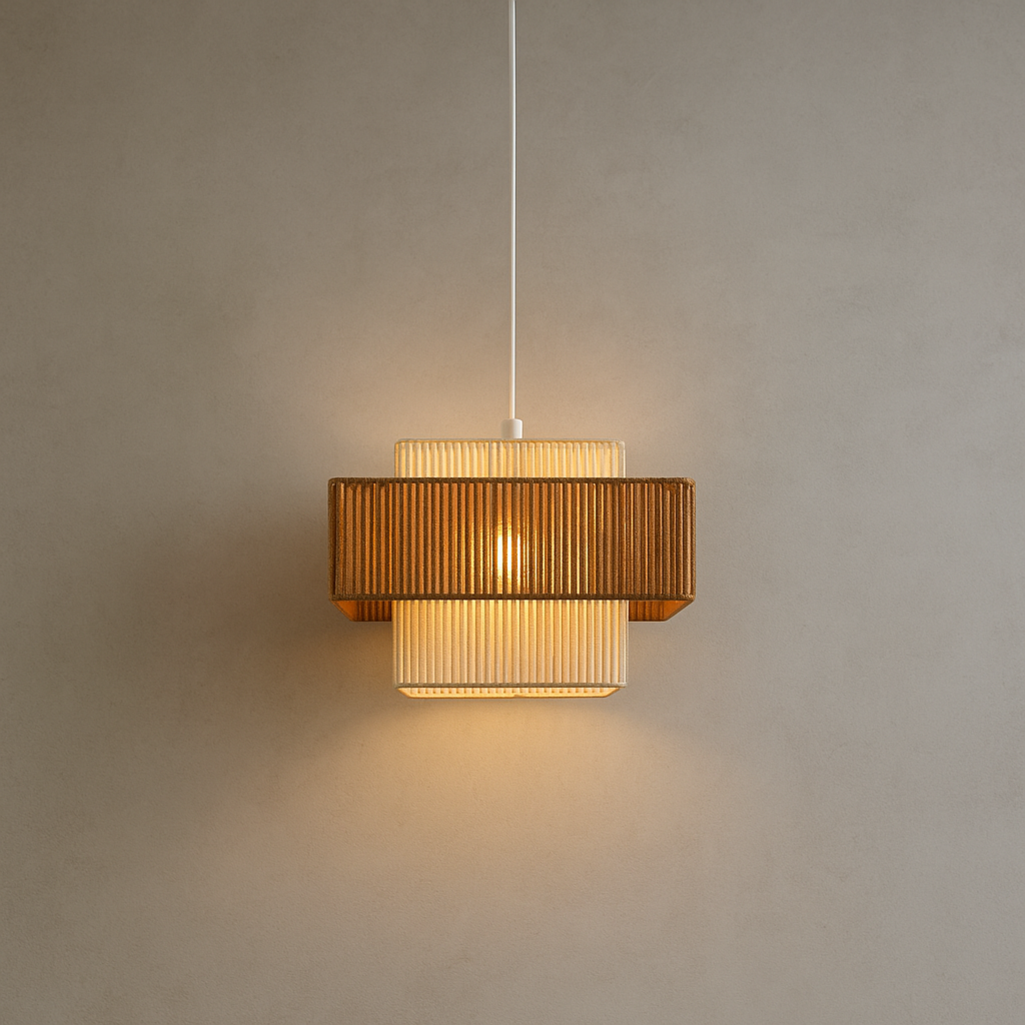 Suspension jute Tunisie | Double cube décalé | Fiolla Home