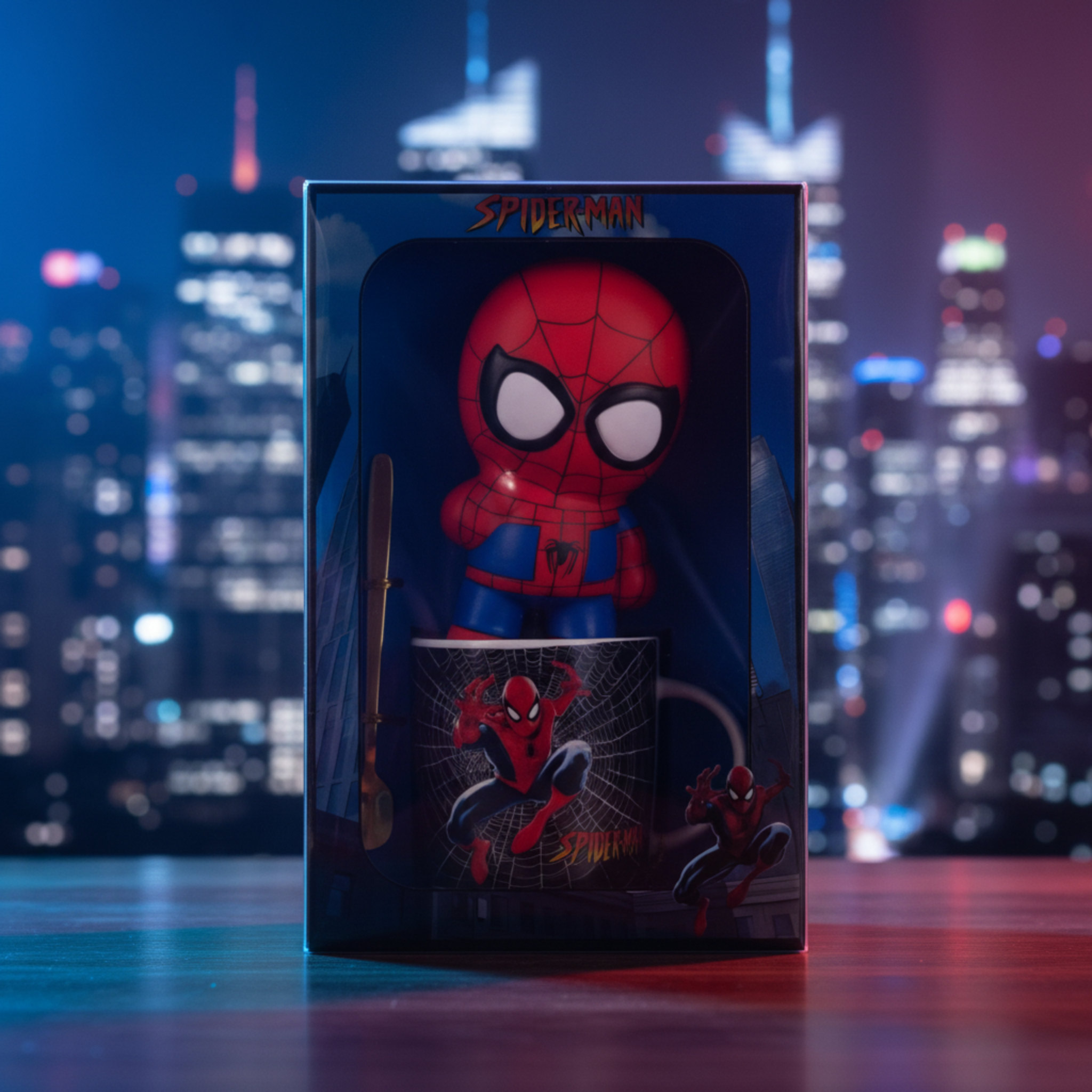 Coffret Mug Spider-Man : Tasse, Cuillère & Figurine 3D – Idée Cadeau