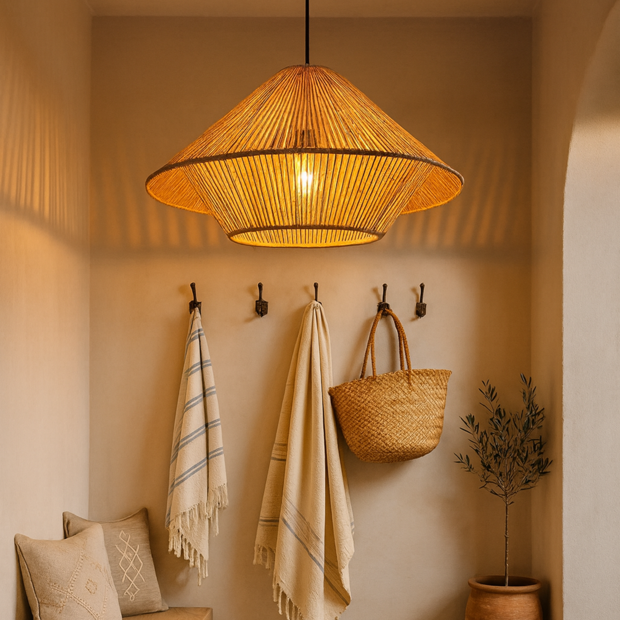 Suspension Design en Jute Tressé | Style Bohème | Tunisie
