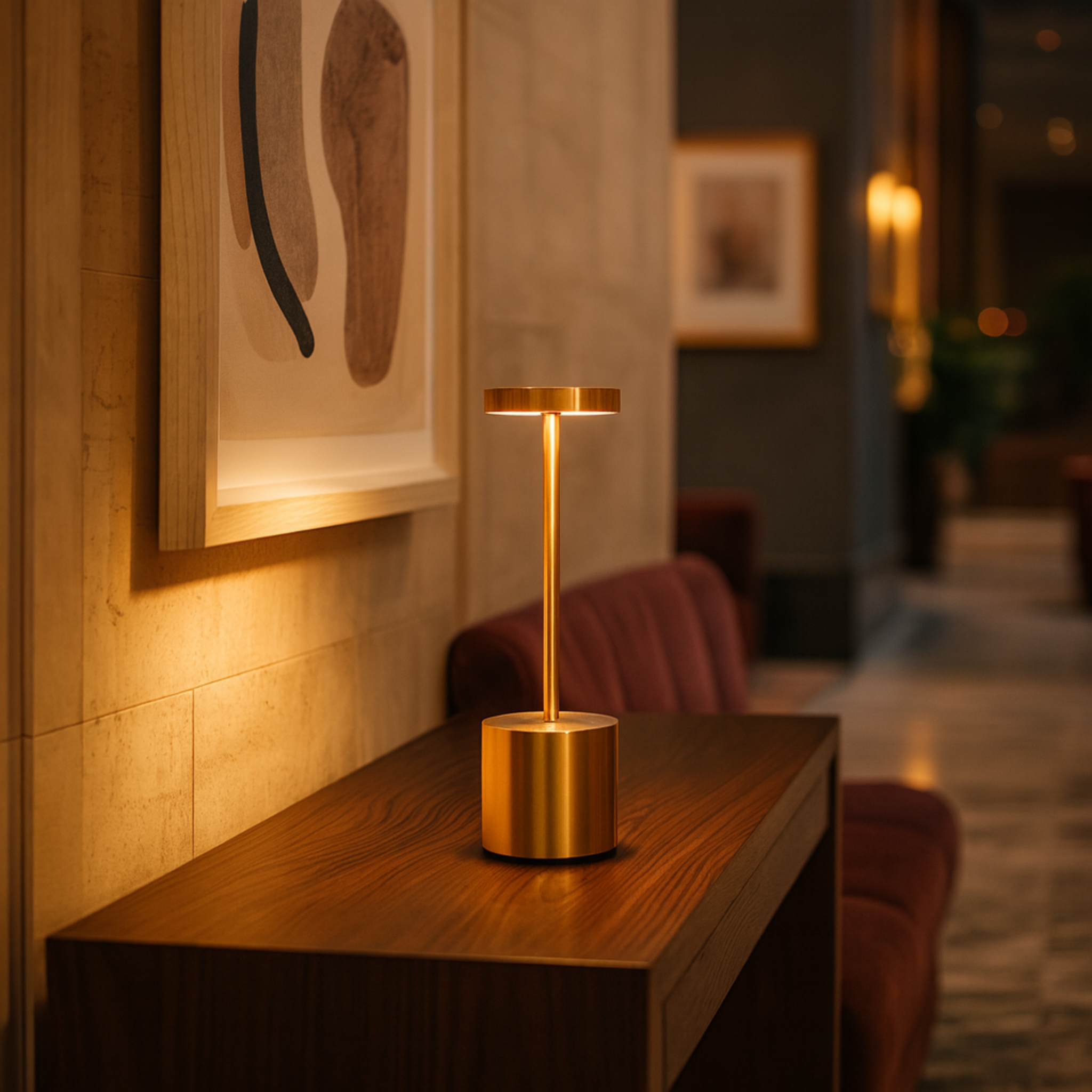 Lampe LED Dorée Minimaliste – Design Cylindrique Moderne