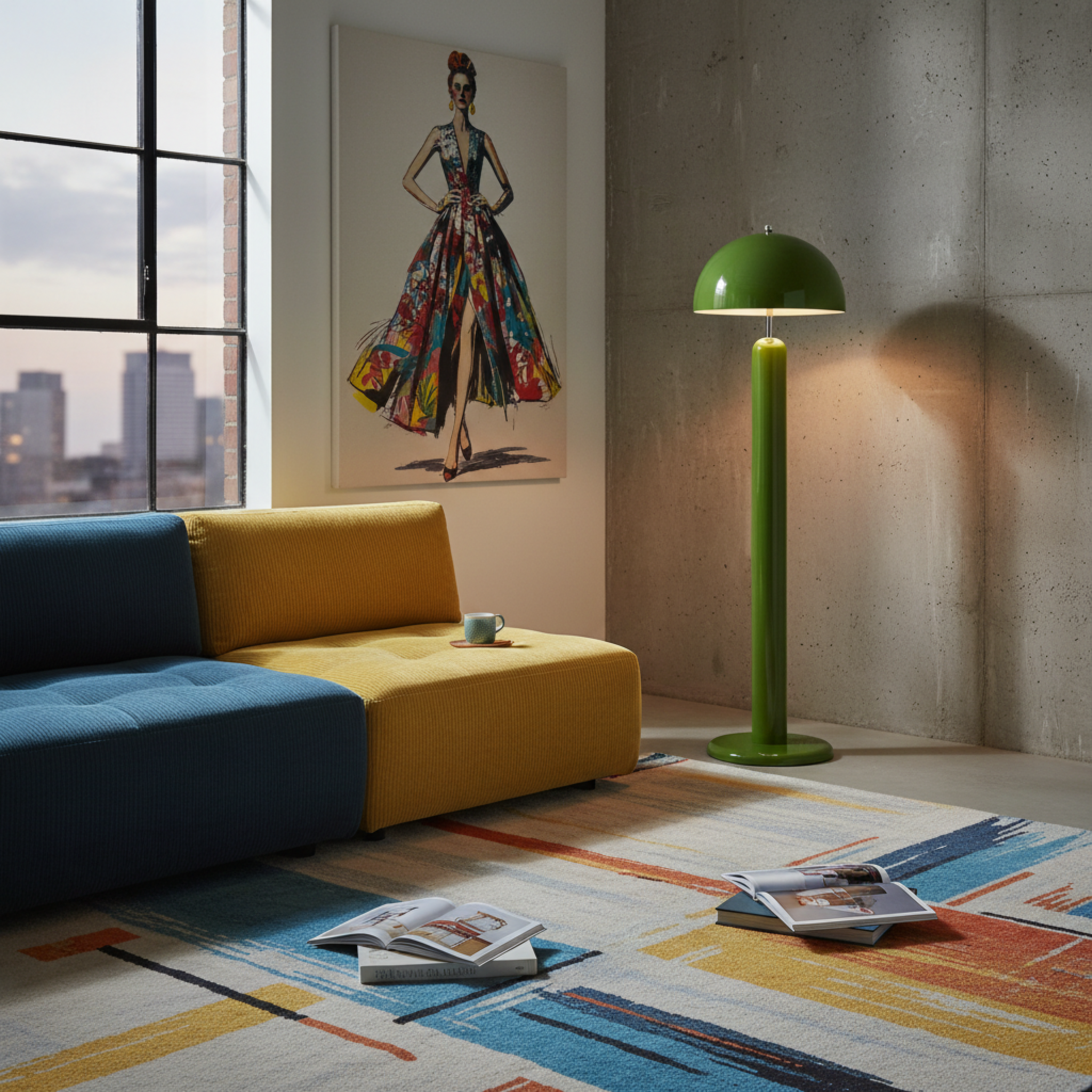 Lampadaire Design Vert Pop – Pièce Avant-Gardiste Tunisie