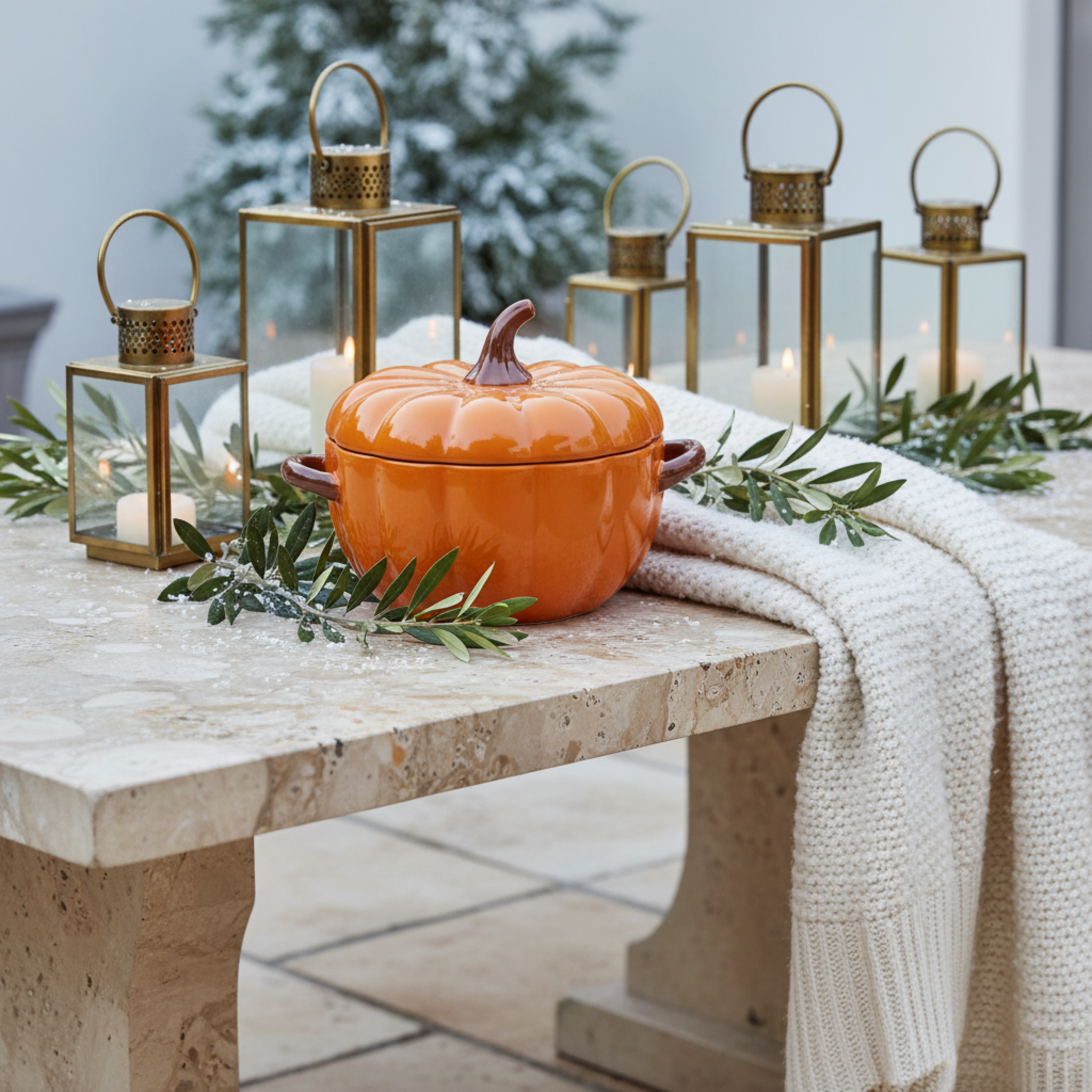 Soupière Citrouille Céramique Moyenne – Service de Table Élégant