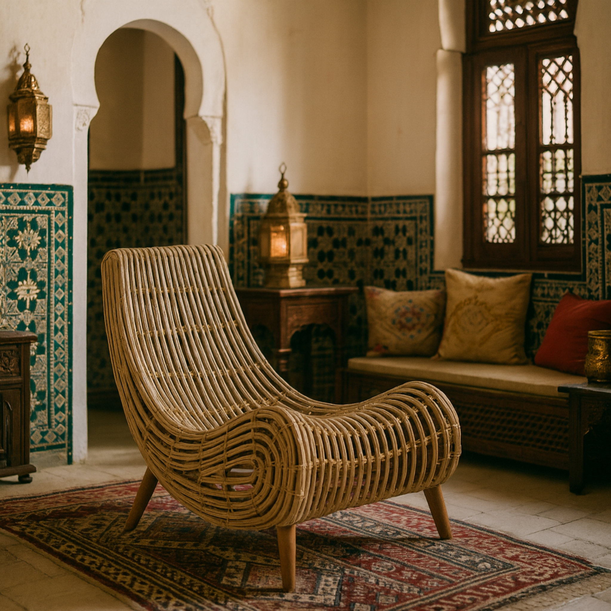 Chaise Longue en Rotin | Mobilier Tendance Tunisie | Fiolla Home
