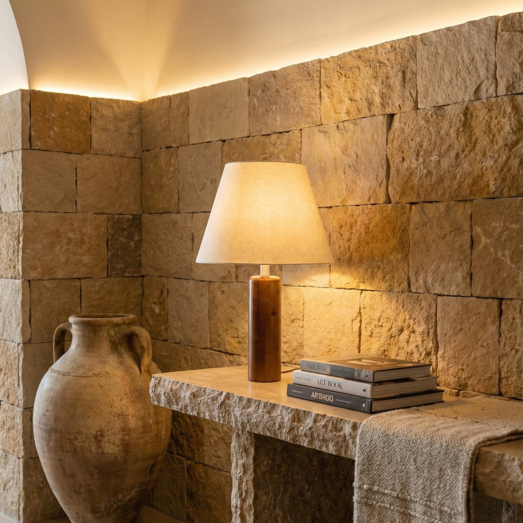 Lampe à Poser Artisanale en Bois Noble – Design Naturel & Épuré Tunisie