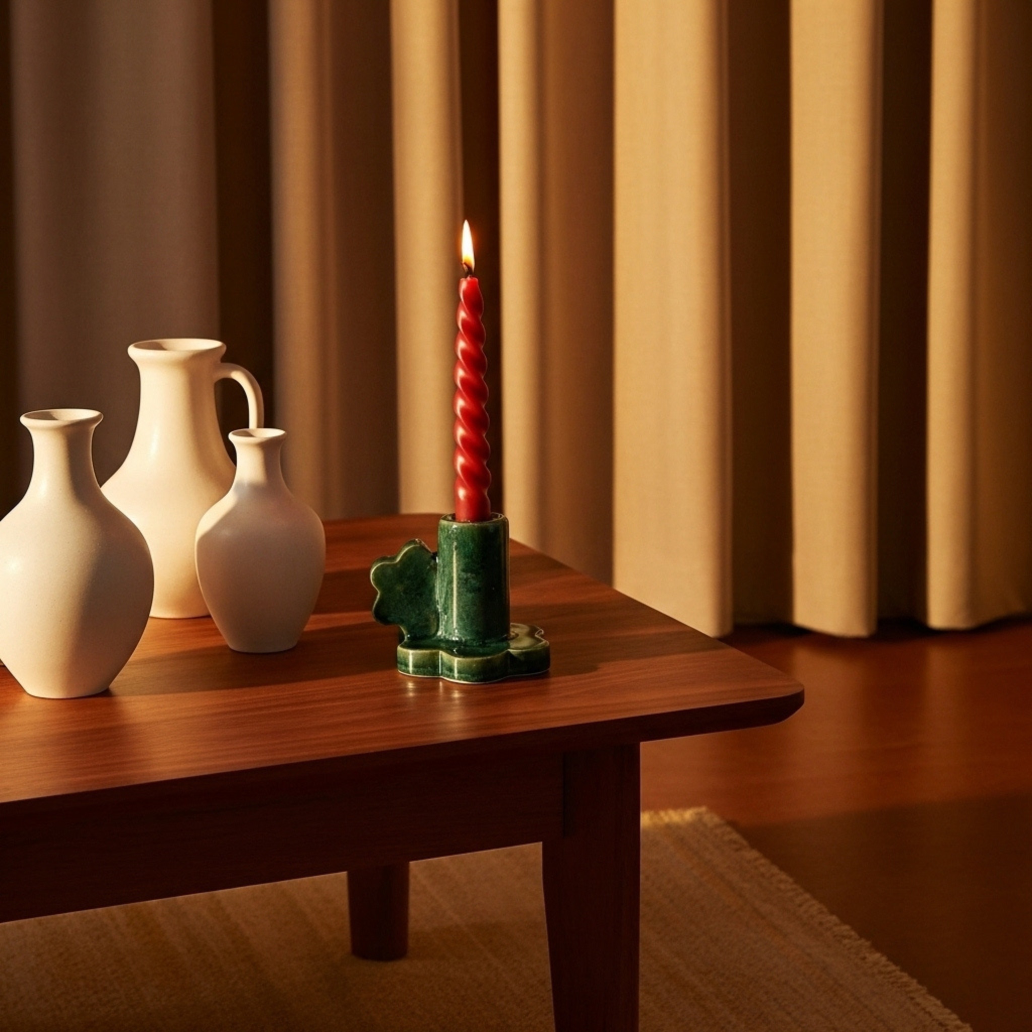 Bougeoir Cactus en Céramique – Déco Tunisienne