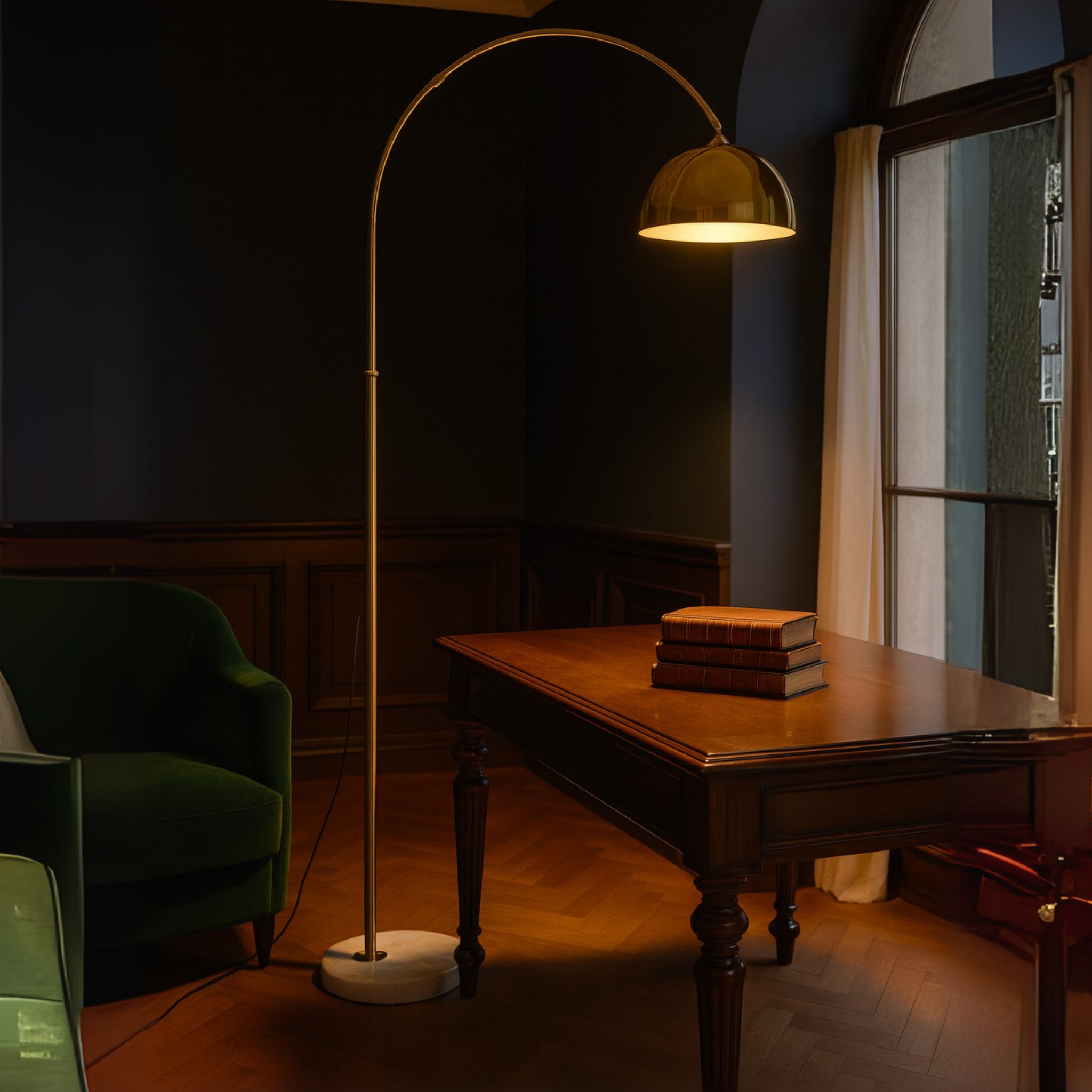 Lampadaire arc doré LED Tunisie | Design moderne | Fiolla Home